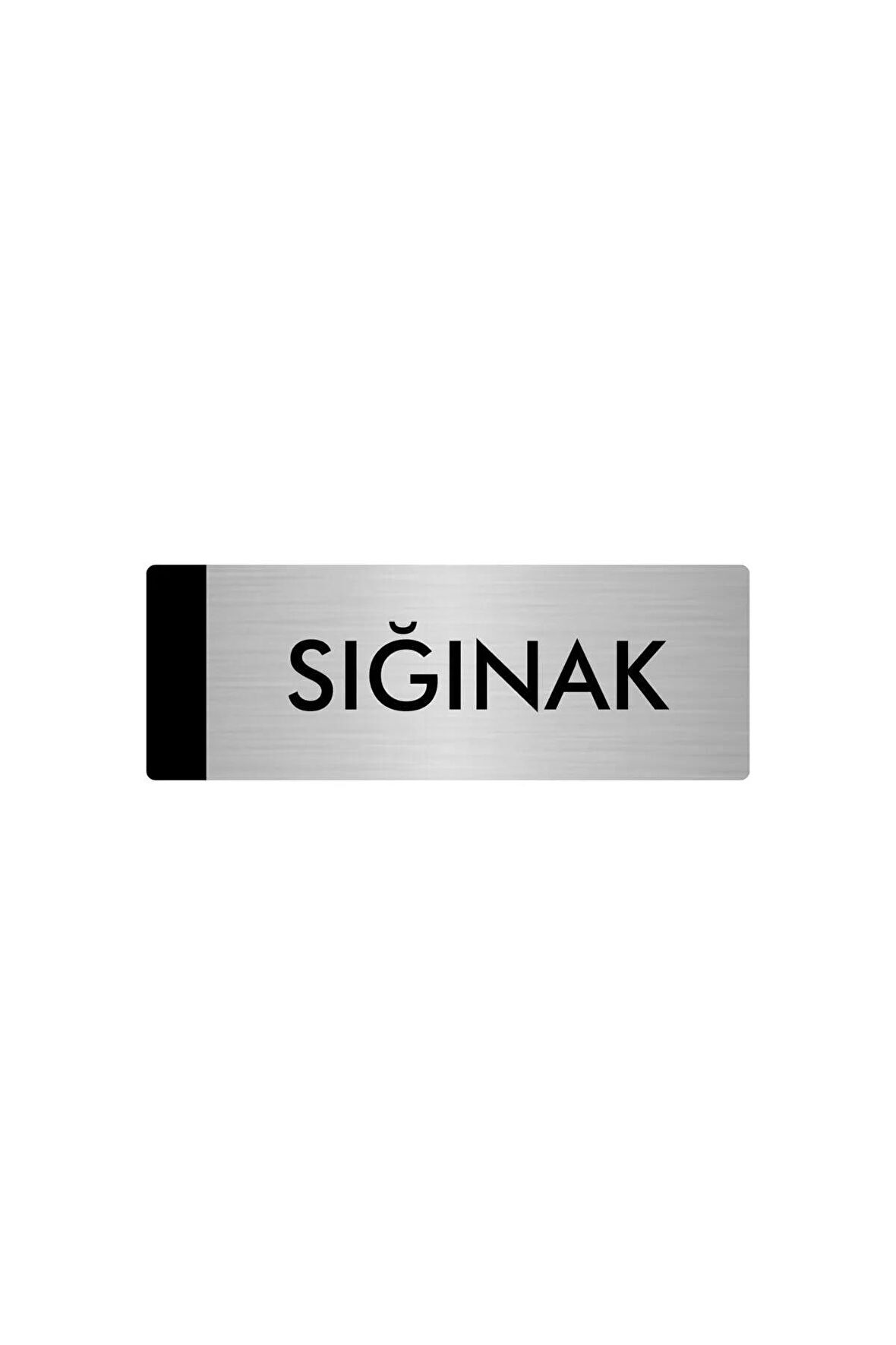Metal Yönlendirme Levhası, Departman Kapı Isimliği Sığınak 7X20 Cm Gümüş Renk