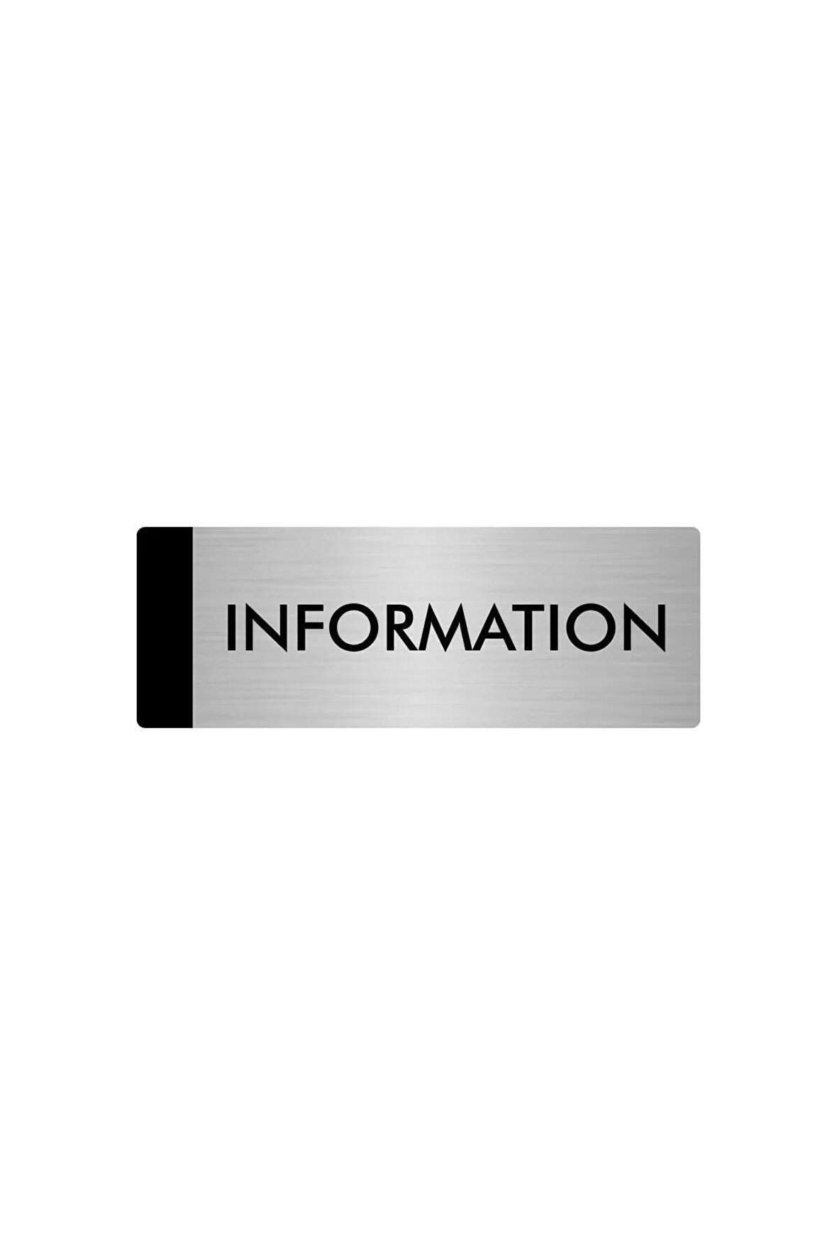 Metal Yönlendirme Levhası, Departman Kapı Isimliği Information 5x20 Cm Gümüş Renk