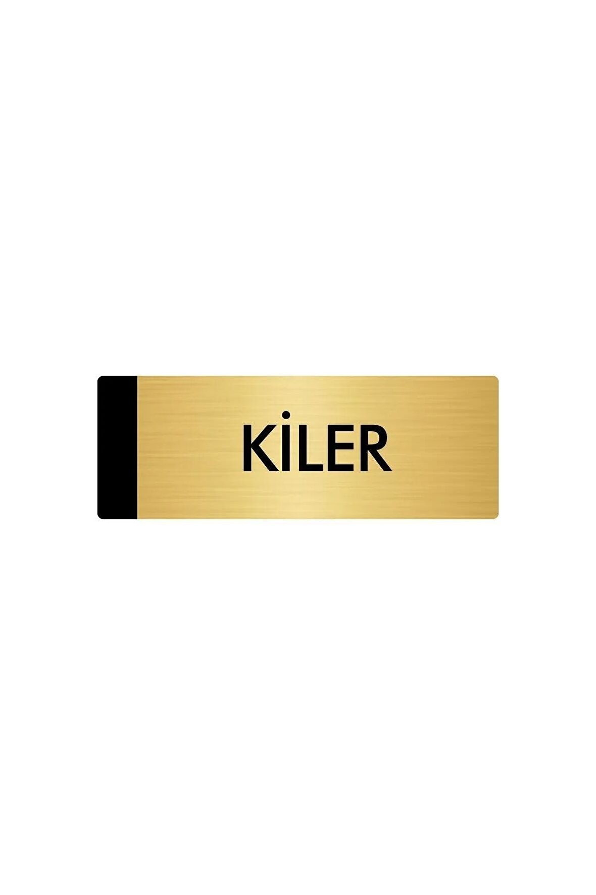 Metal Yönlendirme Levhası, Departman Kapı Isimliği Kiler 7X20 Cm Altın Renk