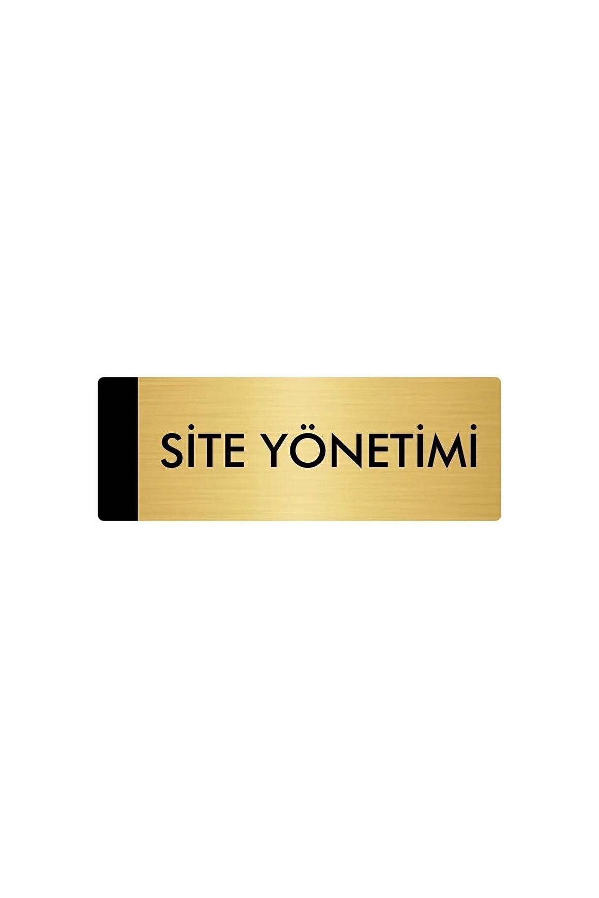 Metal Yönlendirme Levhası, Departman Kapı Isimliği Site Yönetimi 5x20 Cm Altın Renk