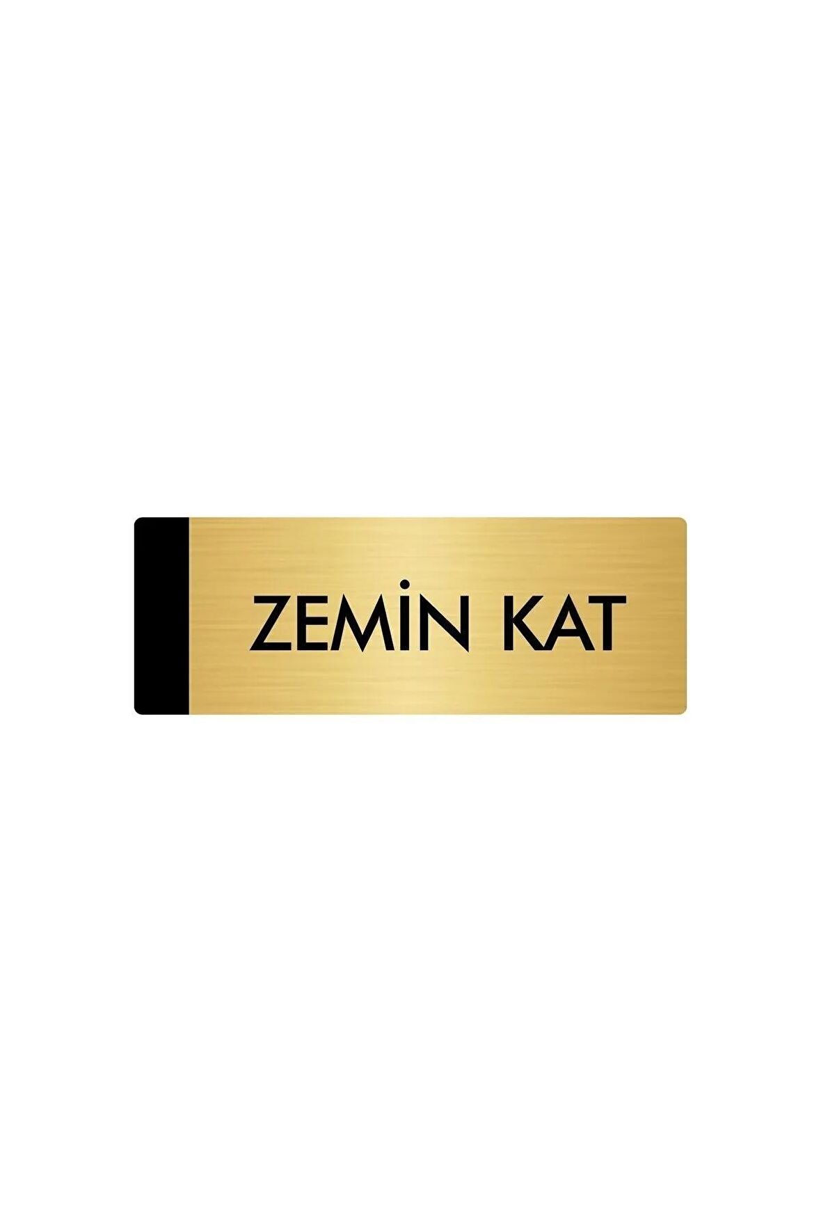 Metal Yönlendirme Levhası, Departman Kapı Isimliği Zemin Kat 7X20 Cm Altın Renk