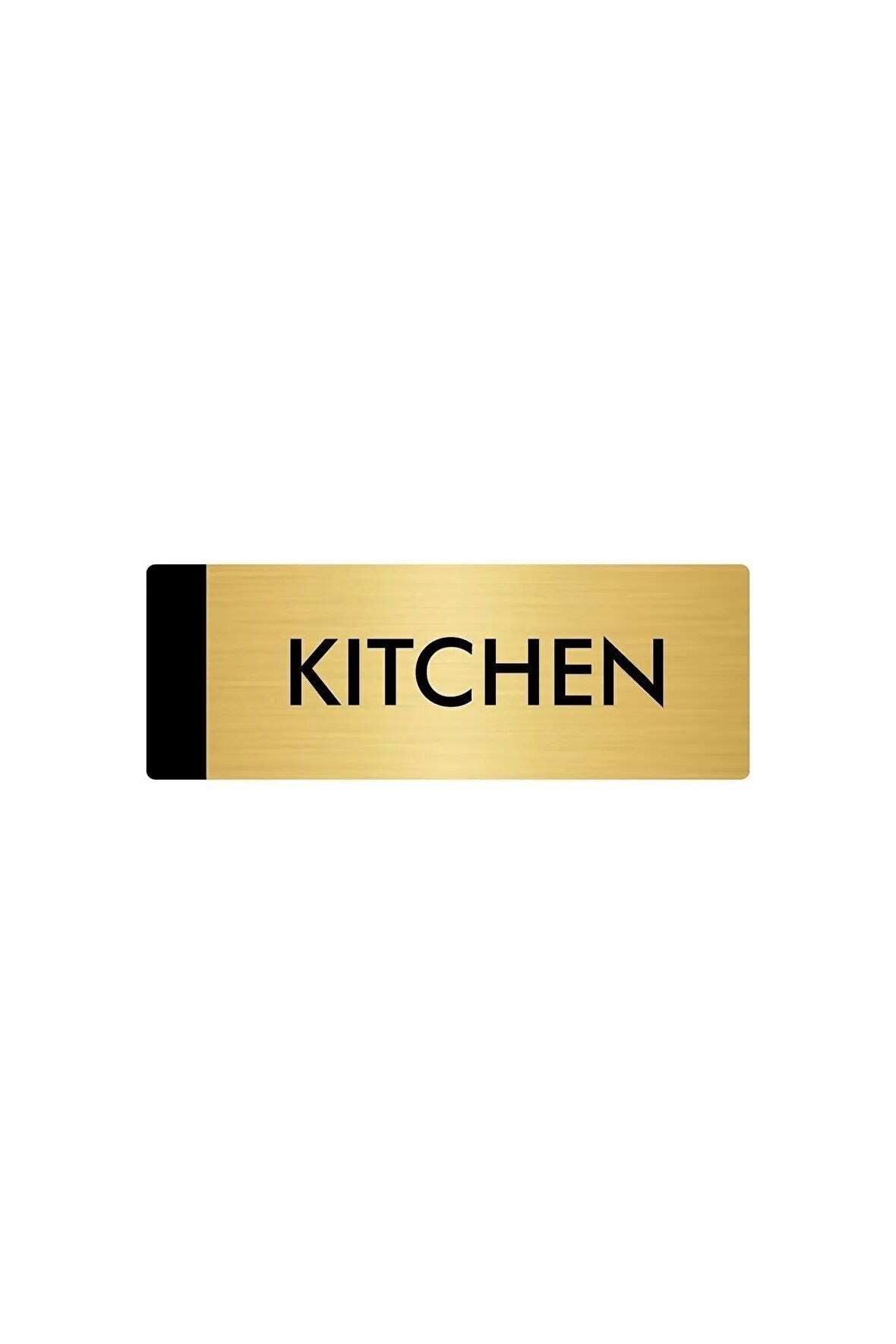 Metal Yönlendirme Levhası, Departman Kapı Isimliği Kitchen 5x20 Cm Altın Renk