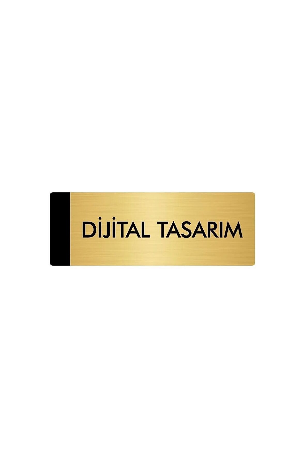 Metal Yönlendirme Levhası, Departman Kapı Isimliği Dijital Tasarım 5x20 Cm Altın Renk