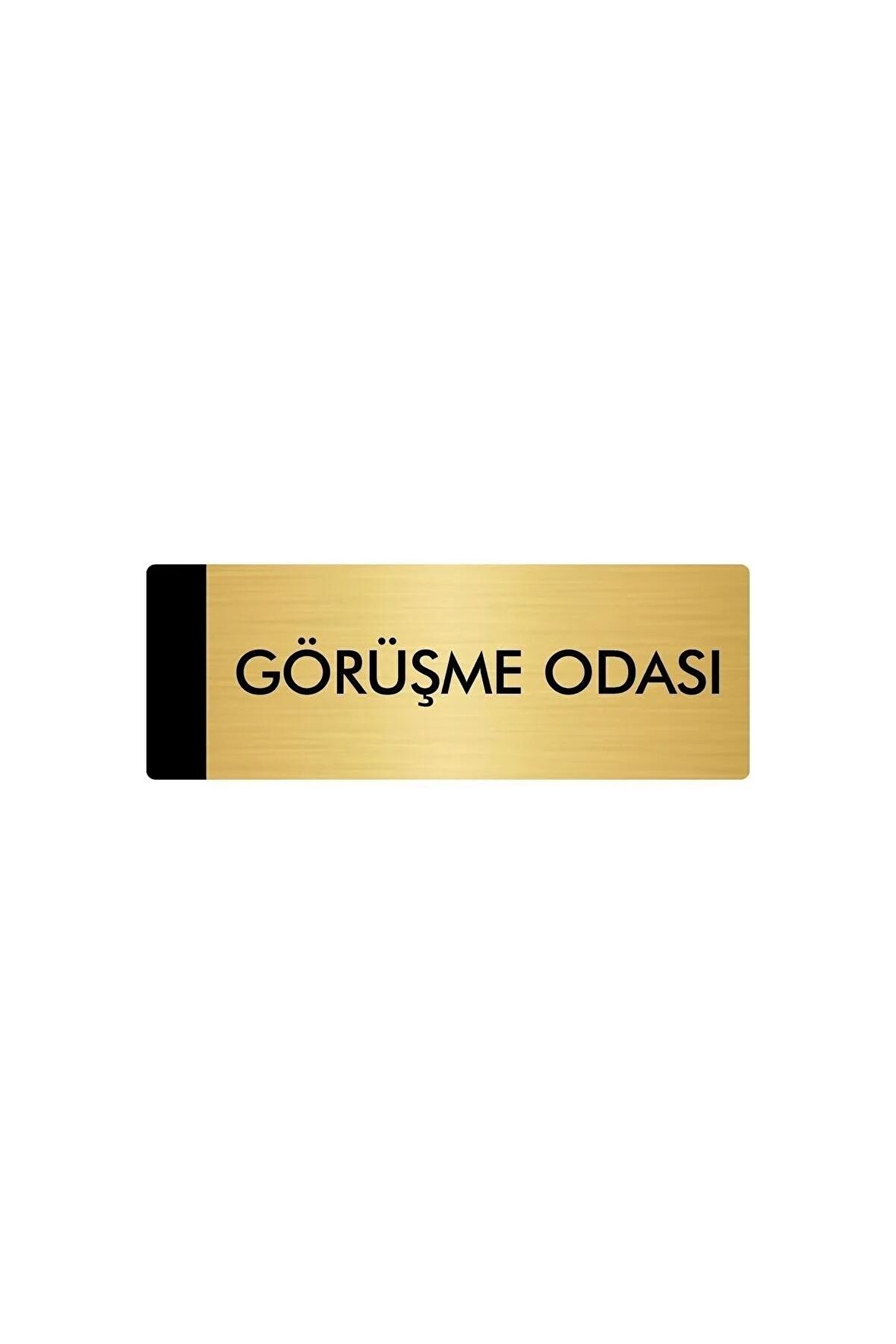 Metal Yönlendirme Levhası, Departman Kapı Isimliği Görüşme Odası 5x20 Cm Altın Renk