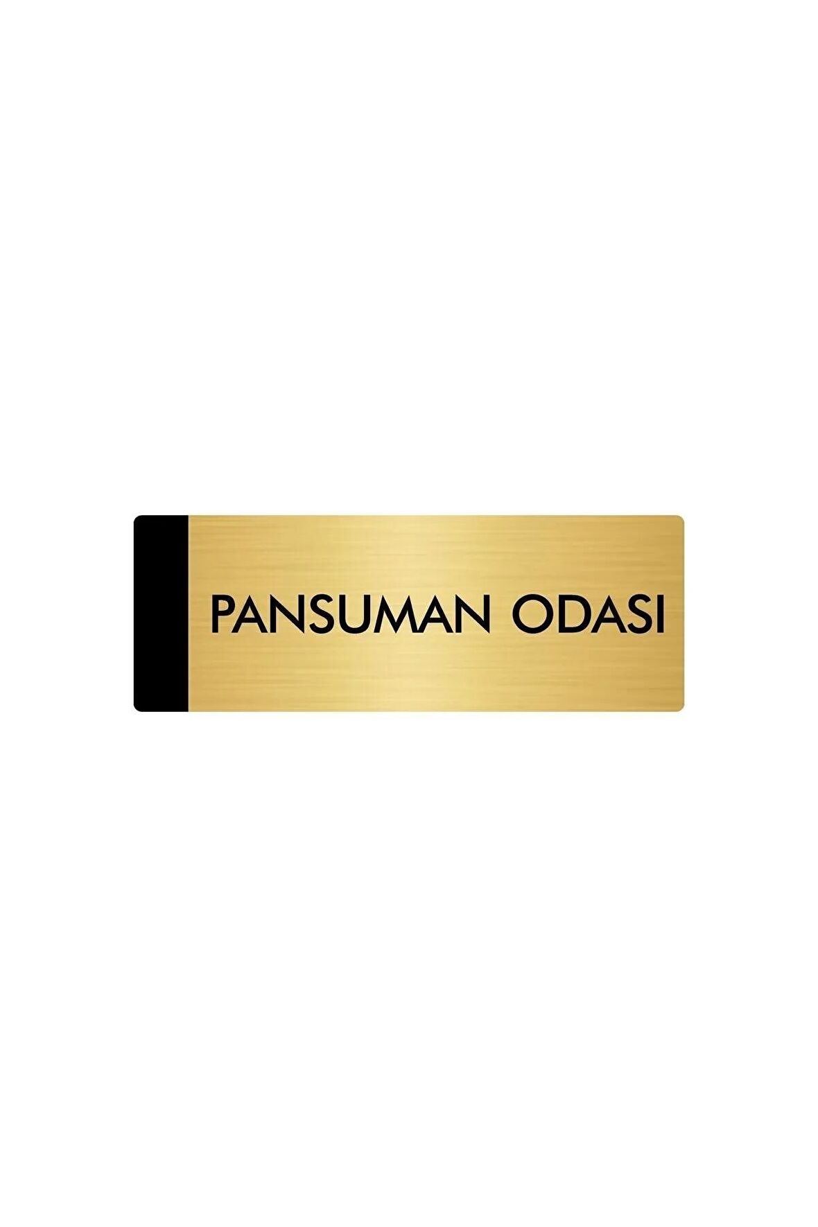 Metal Yönlendirme Levhası, Departman Kapı Isimliği Pansuman Odası 7X20 Cm Altın Renk