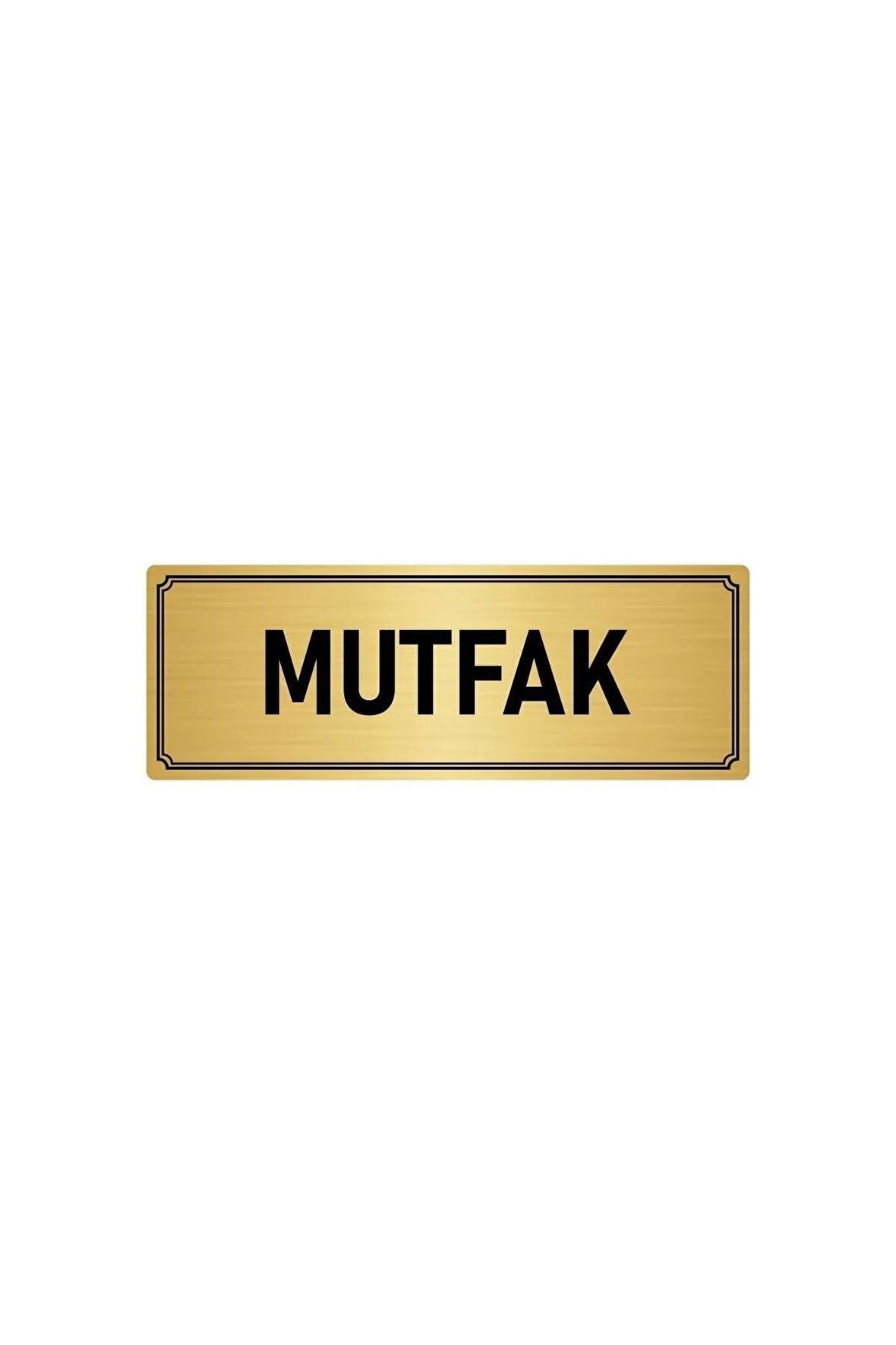Metal Yönlendirme Levhası, Departman Kapı Isimliği Mutfak 7x20 Cm Altın Renk