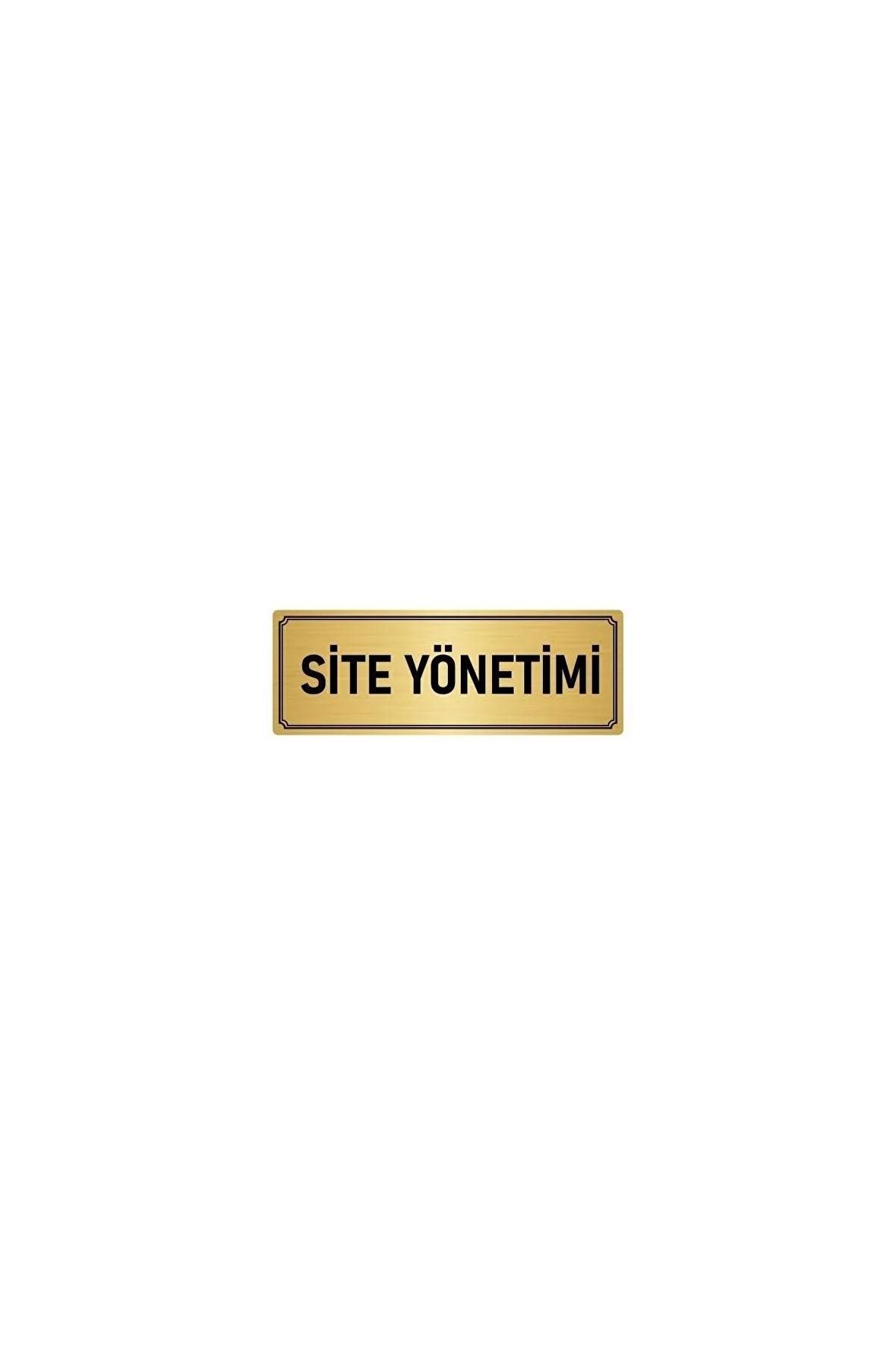 Metal Yönlendirme Levhası, Departman Kapı Isimliği Site Yönetimi 7x20 Cm Altın Renk
