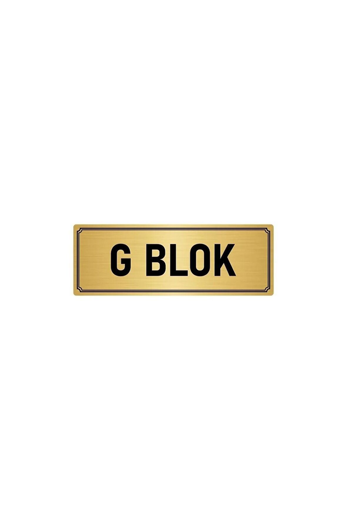 Metal Yönlendirme Levhası, Departman Kapı Isimliği G Blok 5x20 Cm Altın Renk
