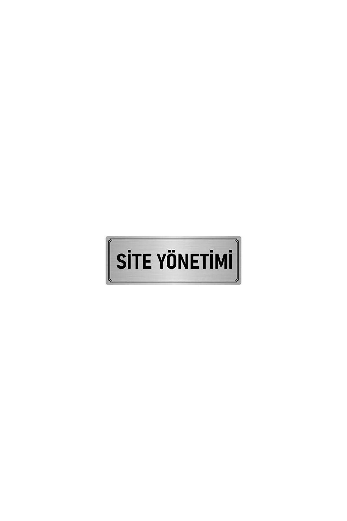 Metal Yönlendirme Levhası, Departman Kapı Isimliği Site Yönetimi 5x20 Cm Gümüş Renk