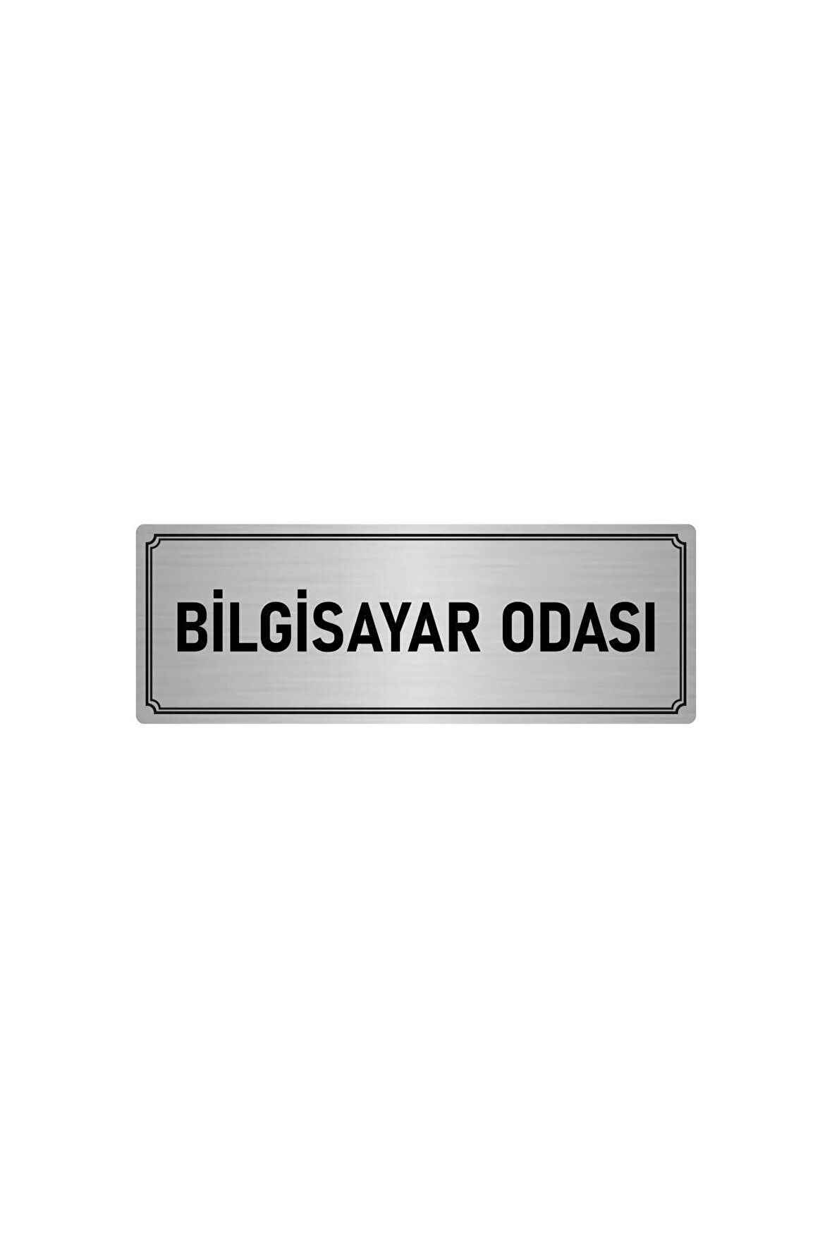 Metal Yönlendirme Levhası, Departman Kapı Isimliği Bilgisayar Odası 5x20 Cm Gümüş Renk