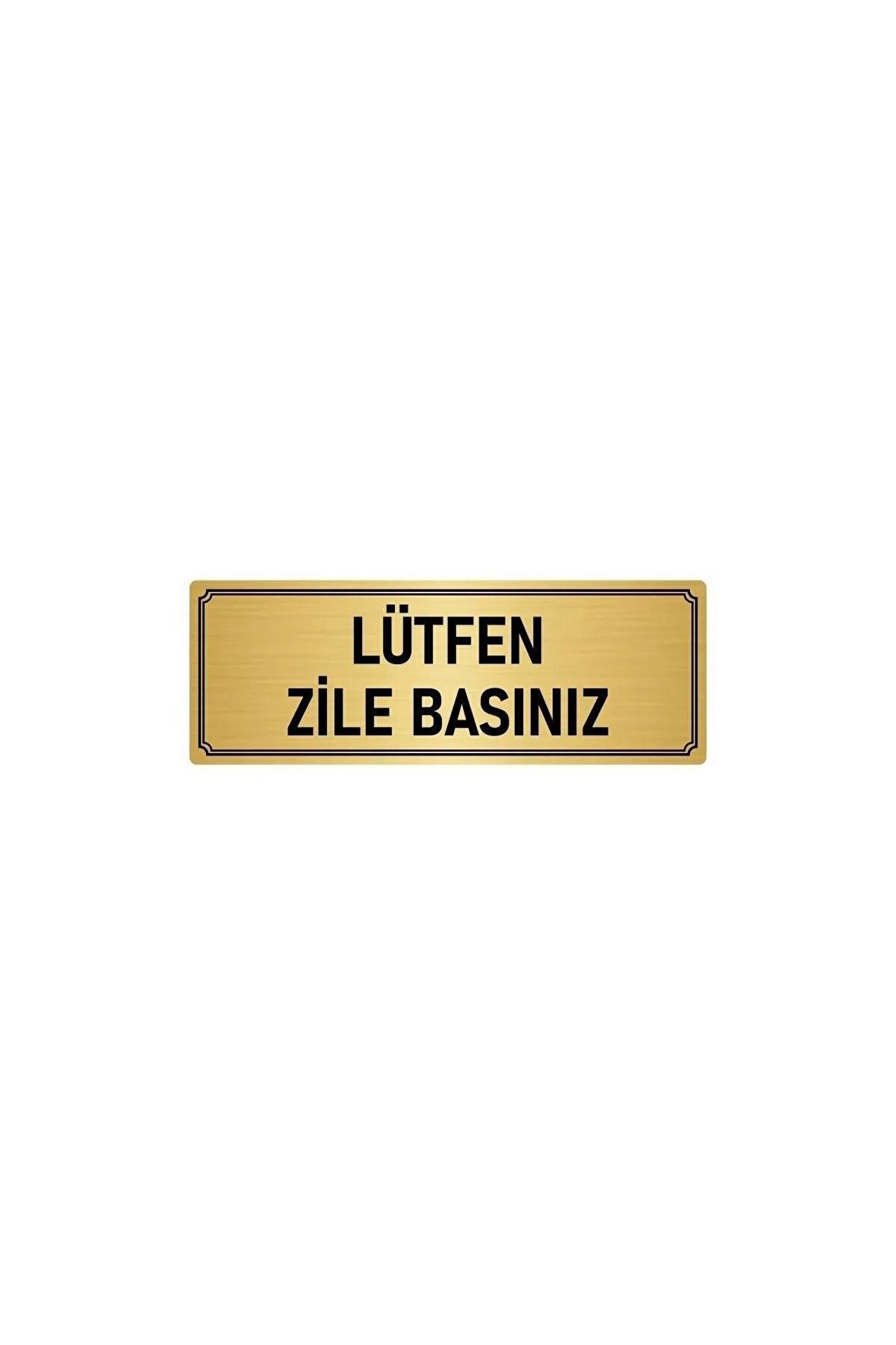 Metal Yönlendirme Levhası, Departman Kapı Isimliği Lütfen Zile Basınız 7x20 Cm Altın Renk