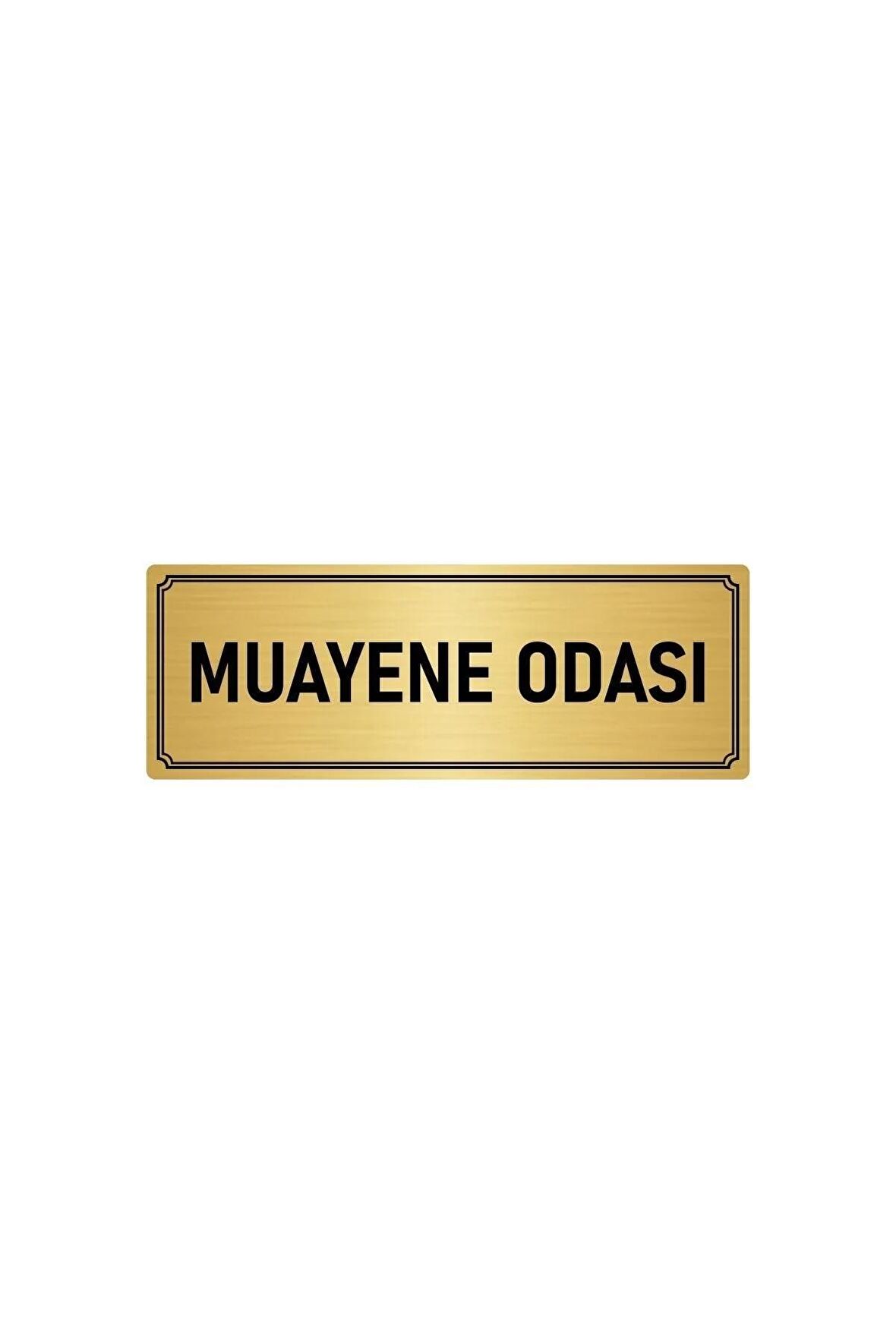 Metal Yönlendirme Levhası, Departman Kapı Isimliği Muayene Odası 5x20 Cm Altın Renk
