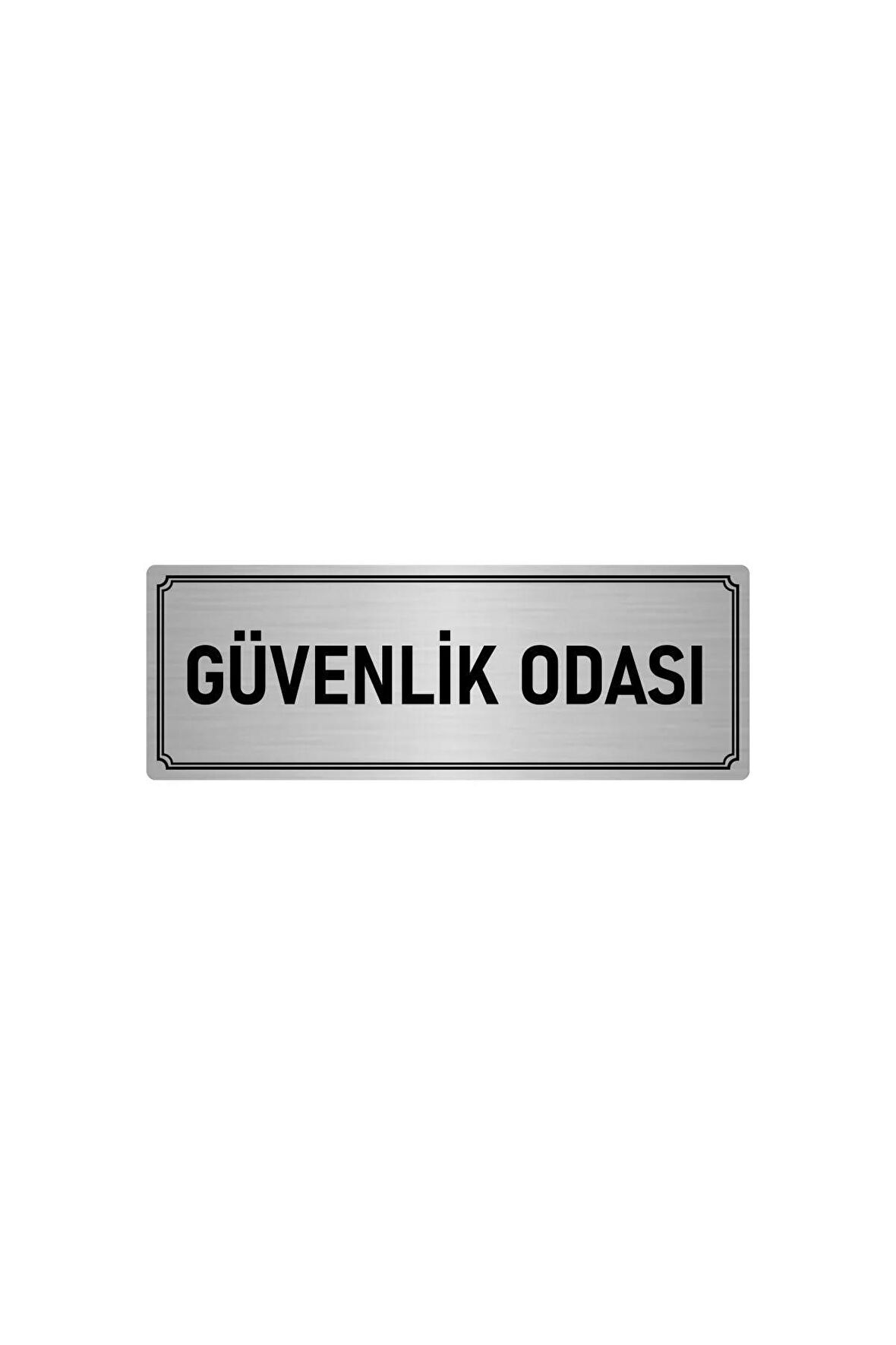 Metal Yönlendirme Levhası, Departman Kapı Isimliği Güvenlik Odası 7x20 Cm Gümüş Renk