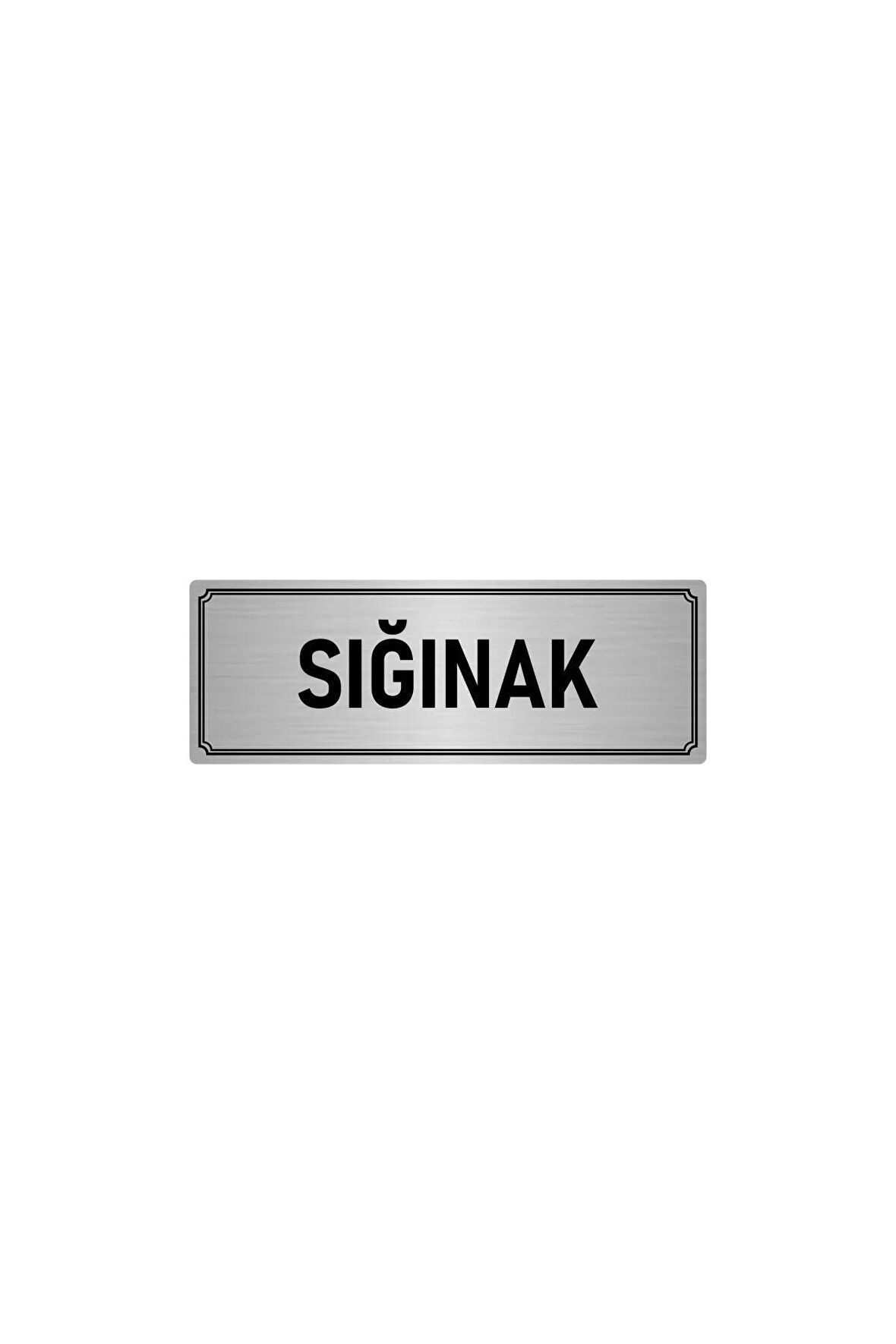Metal Yönlendirme Levhası, Departman Kapı Isimliği Sığınak 7x20 Cm Gümüş Renk