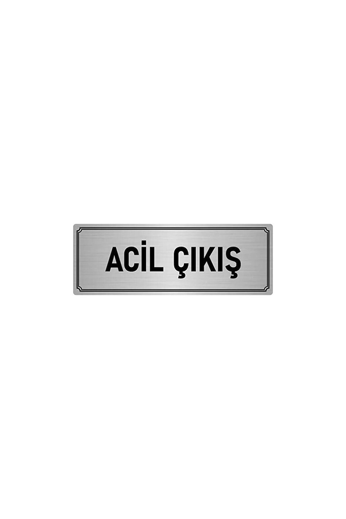 Metal Yönlendirme Levhası, Departman Kapı Isimliği Acil Çıkış 5x20 Cm Gümüş Renk