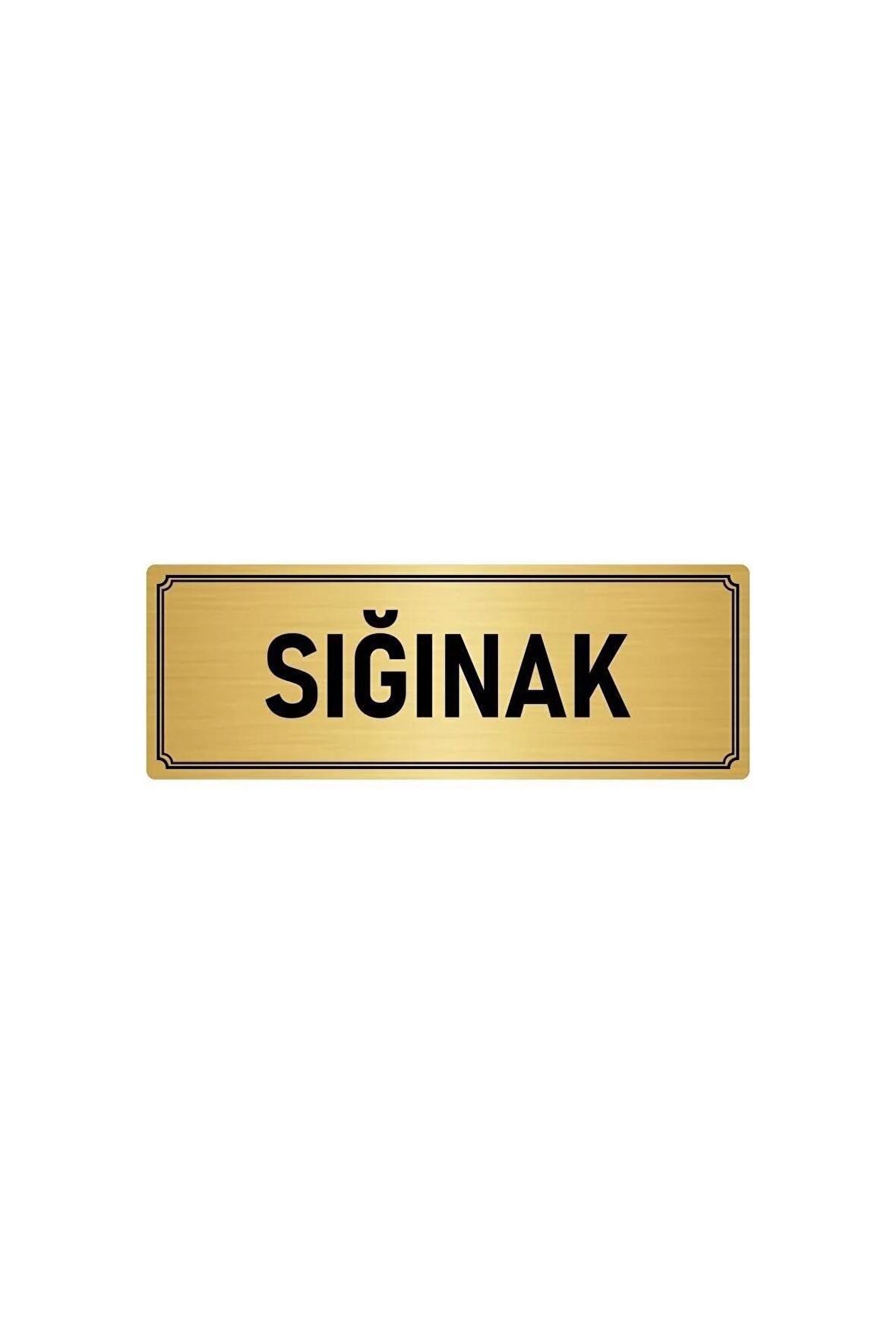 Metal Yönlendirme Levhası, Departman Kapı Isimliği Sığınak 5x20 Cm Altın Renk
