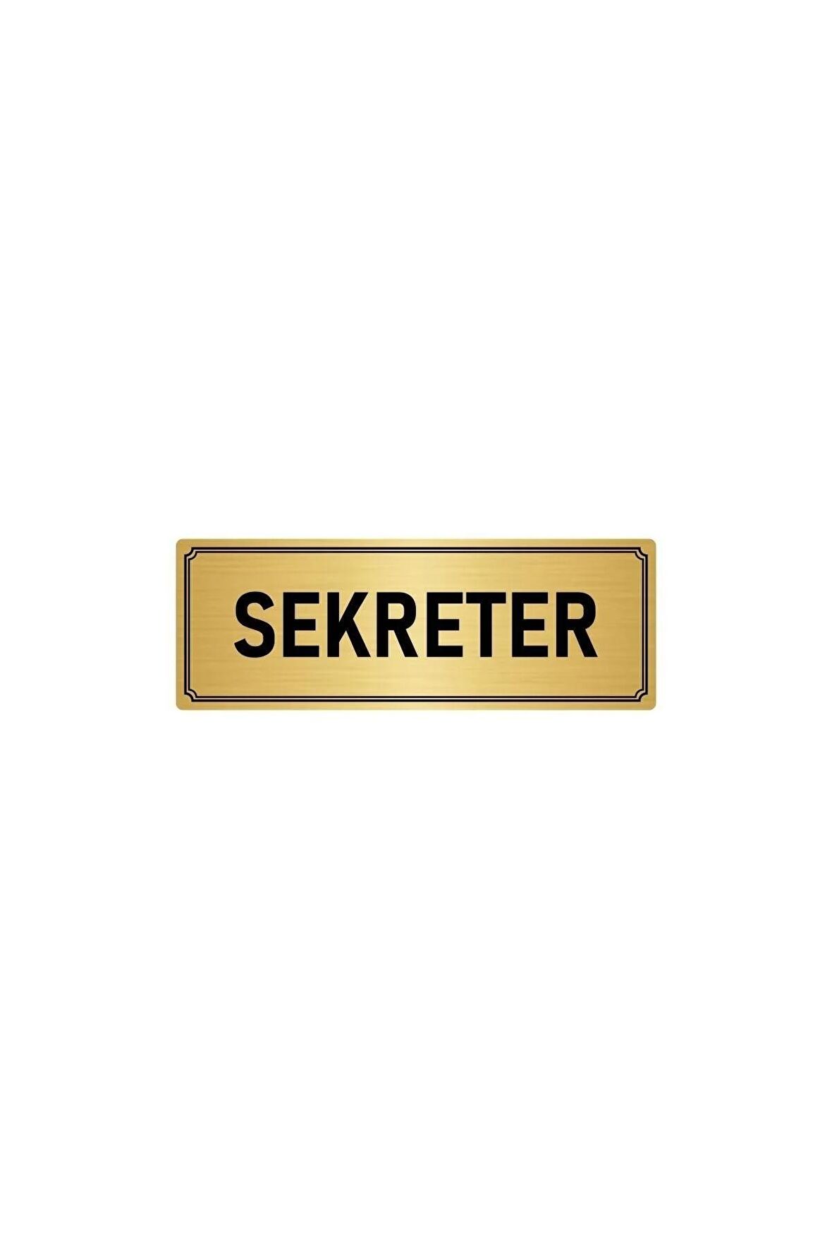 Metal Yönlendirme Levhası, Departman Kapı Isimliği Sekreter 7x20 Cm Altın Renk
