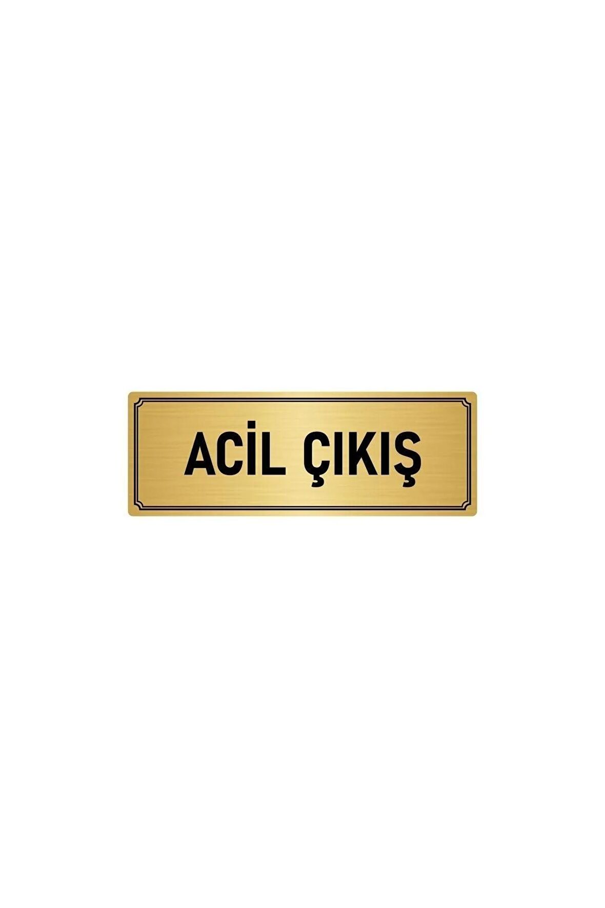 Metal Yönlendirme Levhası, Departman Kapı Isimliği Acil Çıkış 5x20 Cm Altın Renk