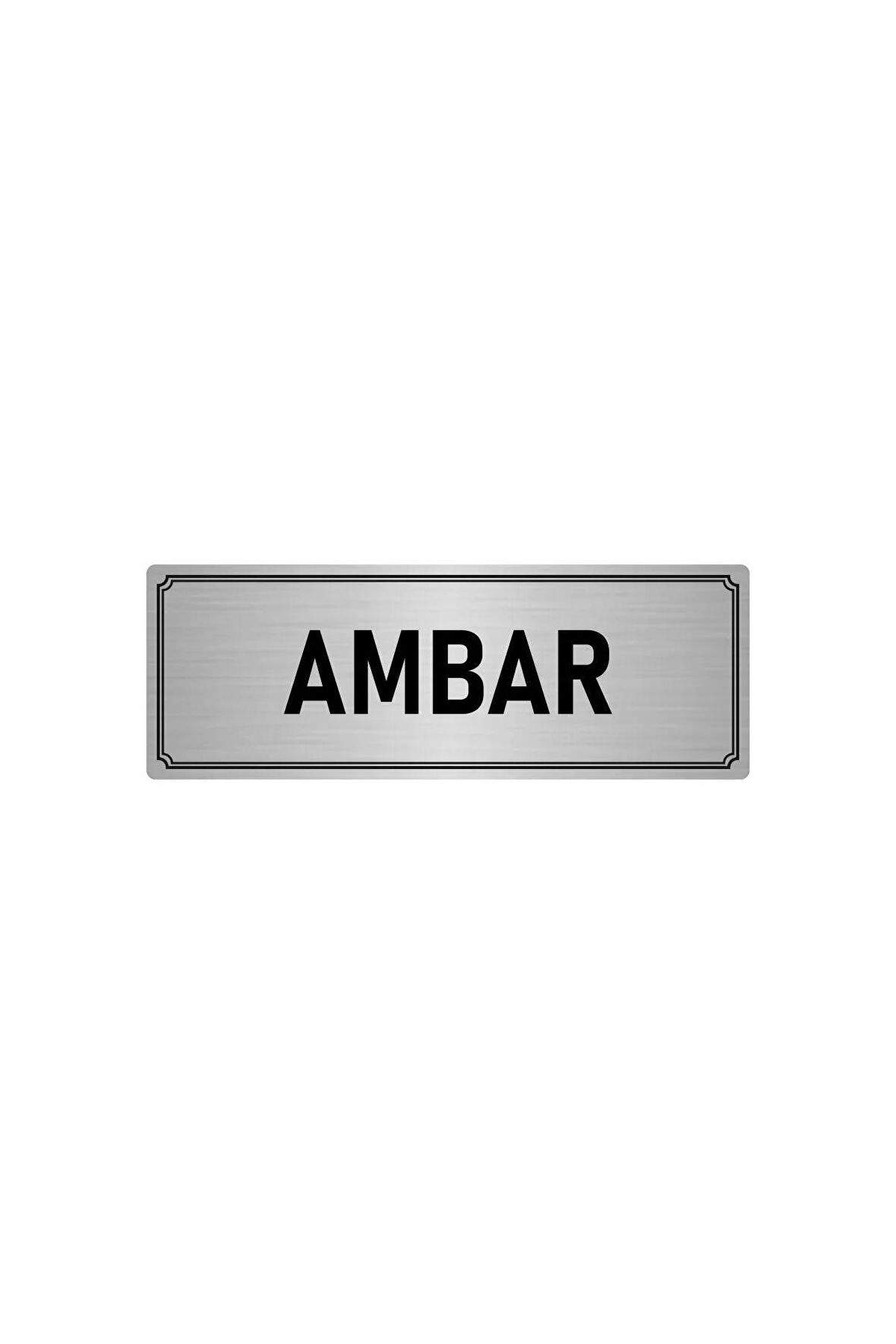 Metal Yönlendirme Levhası, Departman Kapı Isimliği Ambar 10x20 Cm Gümüş Renk