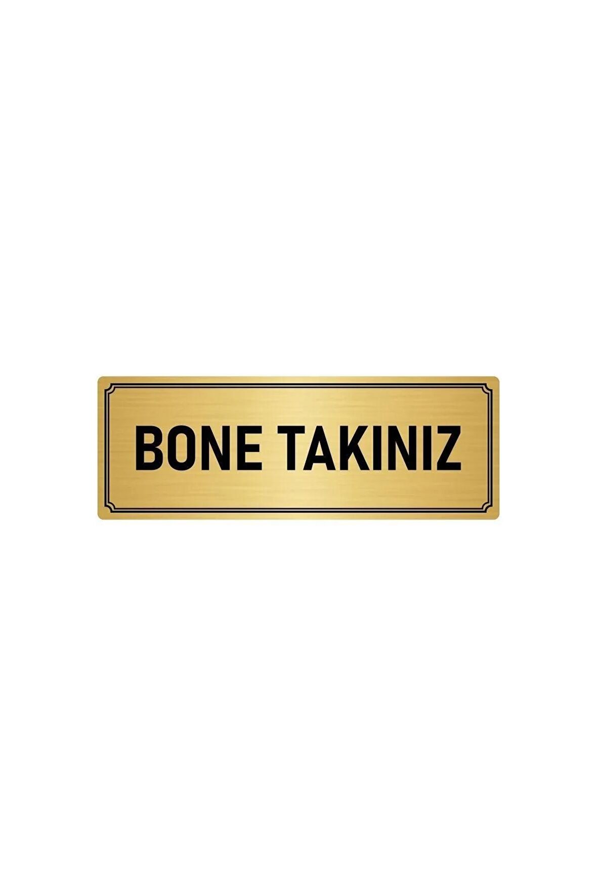 Metal Yönlendirme Levhası, Departman Kapı Isimliği Bone Takınız 5x20 Cm Altın Renk