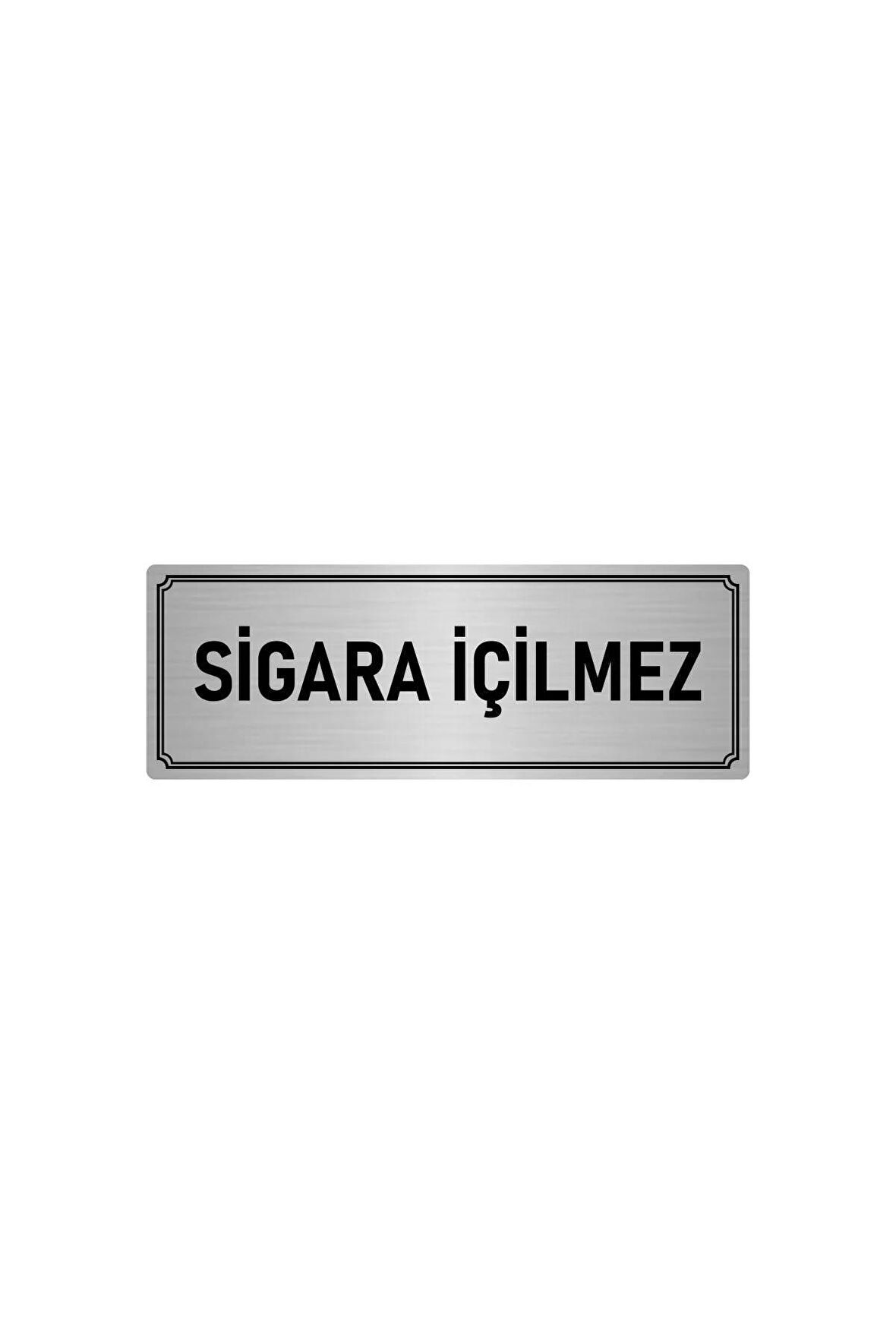 Metal Yönlendirme Levhası, Departman Kapı Isimliği Sigara Içilmez 7x20 Cm Gümüş Renk
