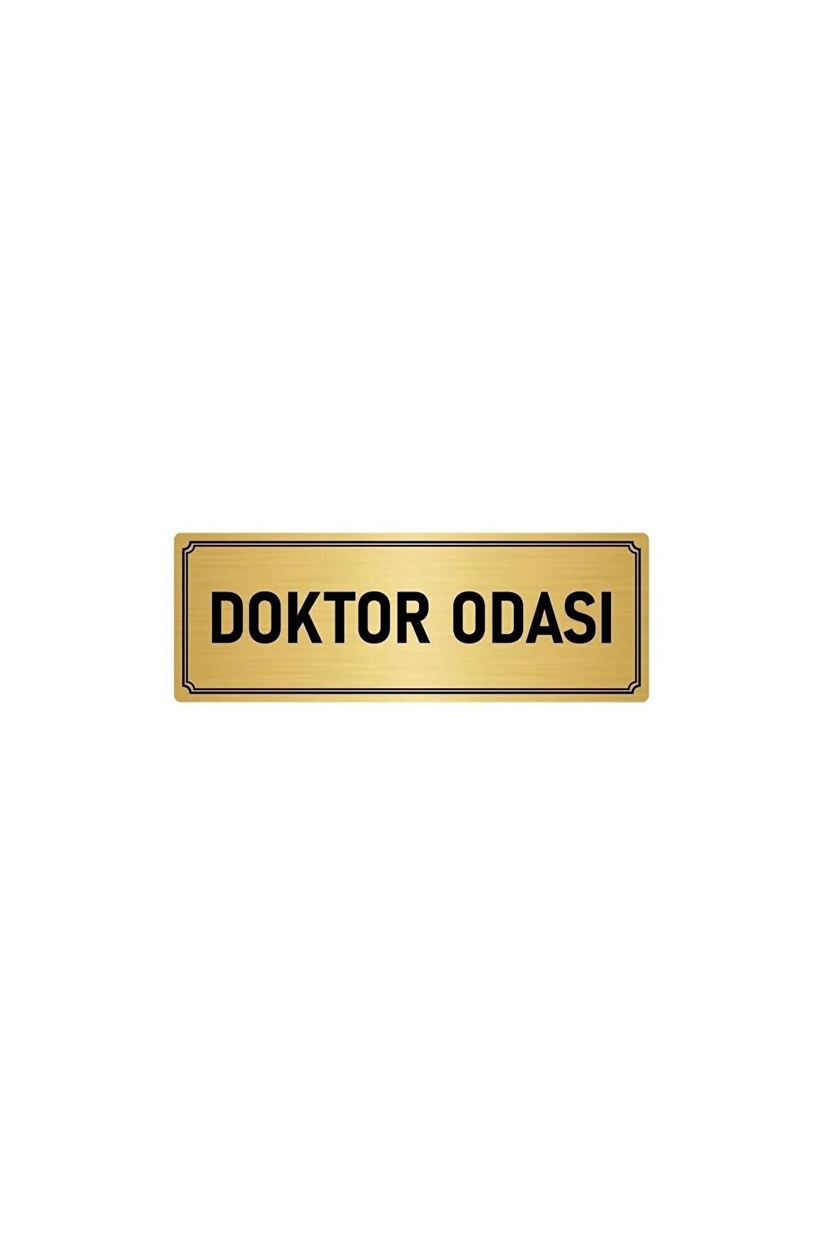 Metal Yönlendirme Levhası, Departman Kapı Isimliği Doktor Odası 5x20 Cm Altın Renk