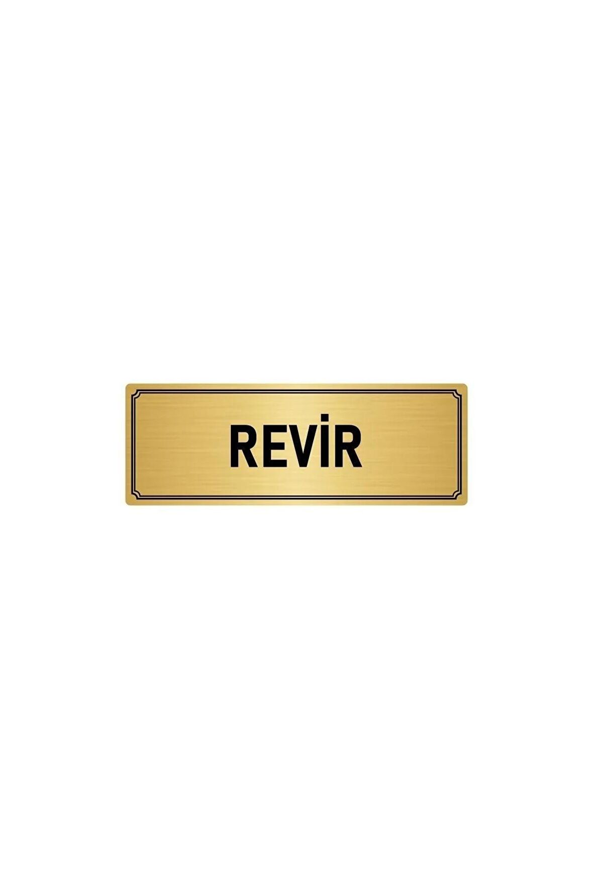 Metal Yönlendirme Levhası, Departman Kapı Isimliği Revir 7x20 Cm Altın Renk