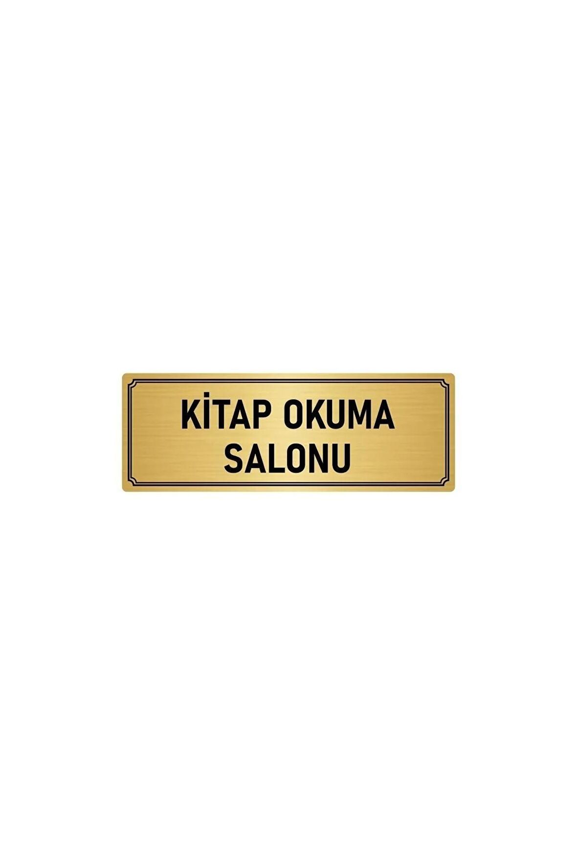 Metal Yönlendirme Levhası, Departman Kapı Isimliği Kitap Okuma Salonu 10x20 Cm Altın Renk