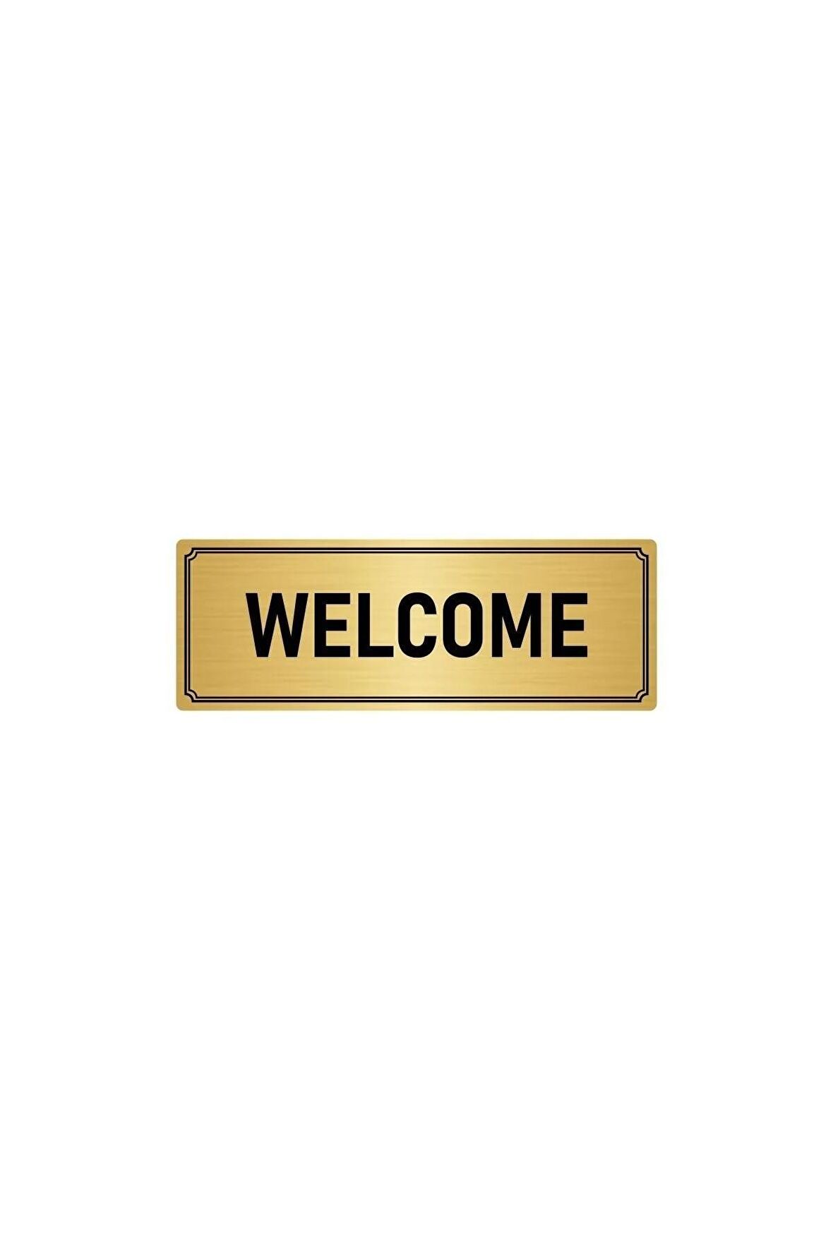 Metal Yönlendirme Levhası, Departman Kapı Isimliği Welcome 5x20 Cm Altın Renk