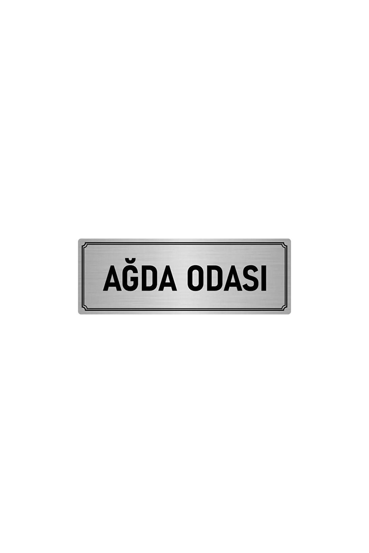 Metal Yönlendirme Levhası, Departman Kapı Isimliği Ağda Odası 5x20 Cm Gümüş Renk