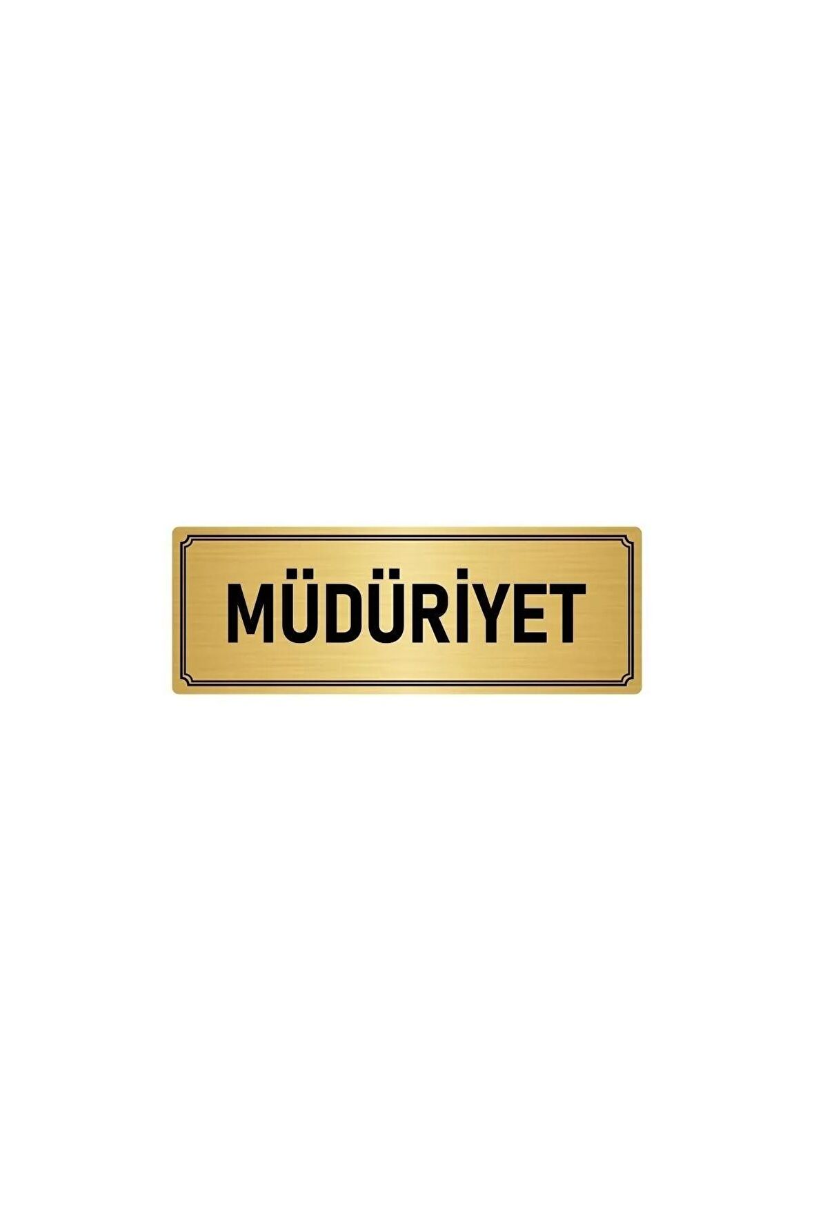 Metal Yönlendirme Levhası, Departman Kapı Isimliği Müdüriyet 7x20 Cm Altın Renk