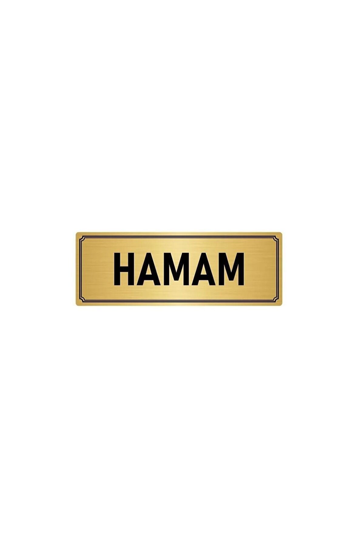 Metal Yönlendirme Levhası, Departman Kapı Isimliği Hamam 5x20 Cm Altın Renk