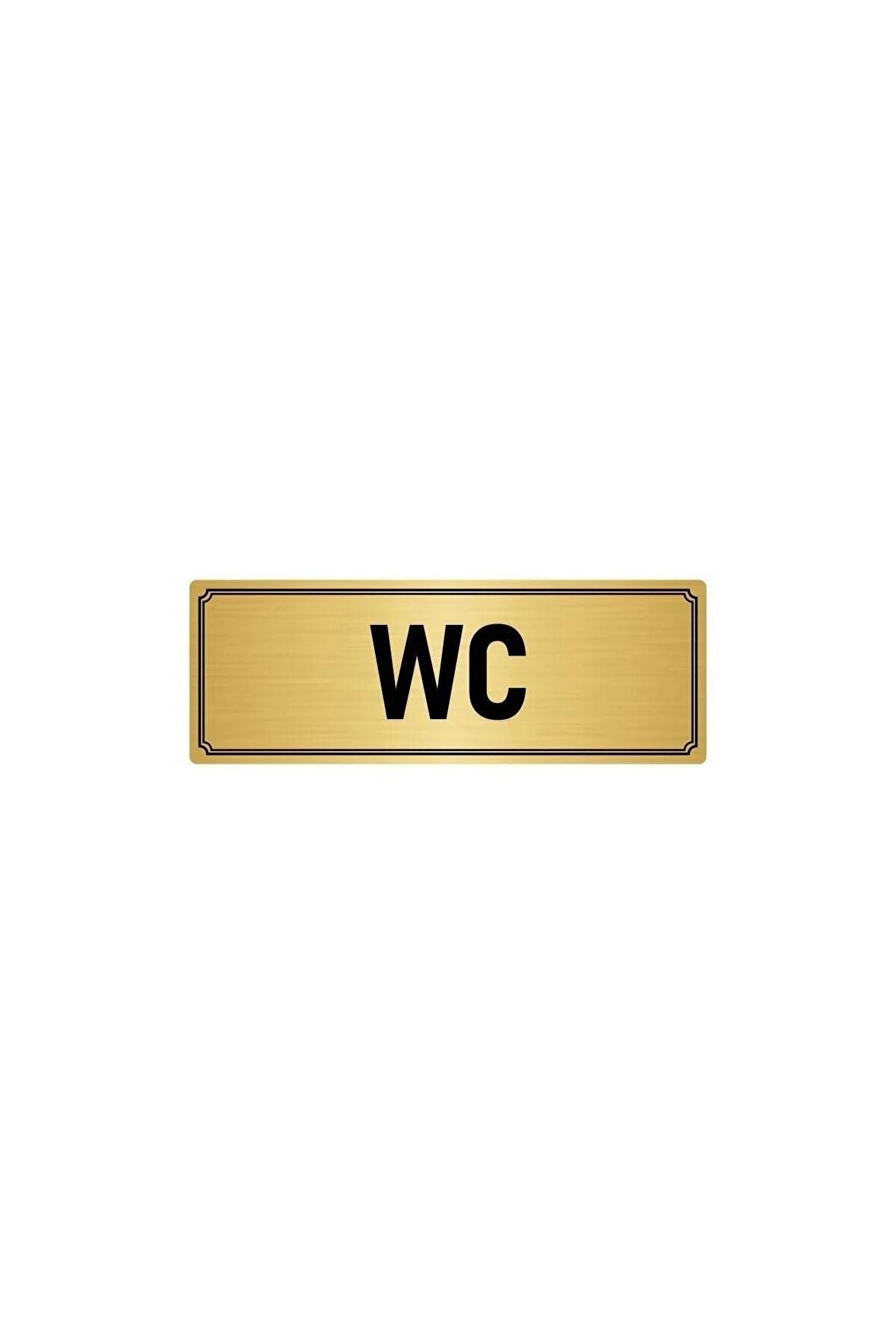Metal Yönlendirme Levhası, Departman Kapı Isimliği Wc 5x20 Cm Altın Renk