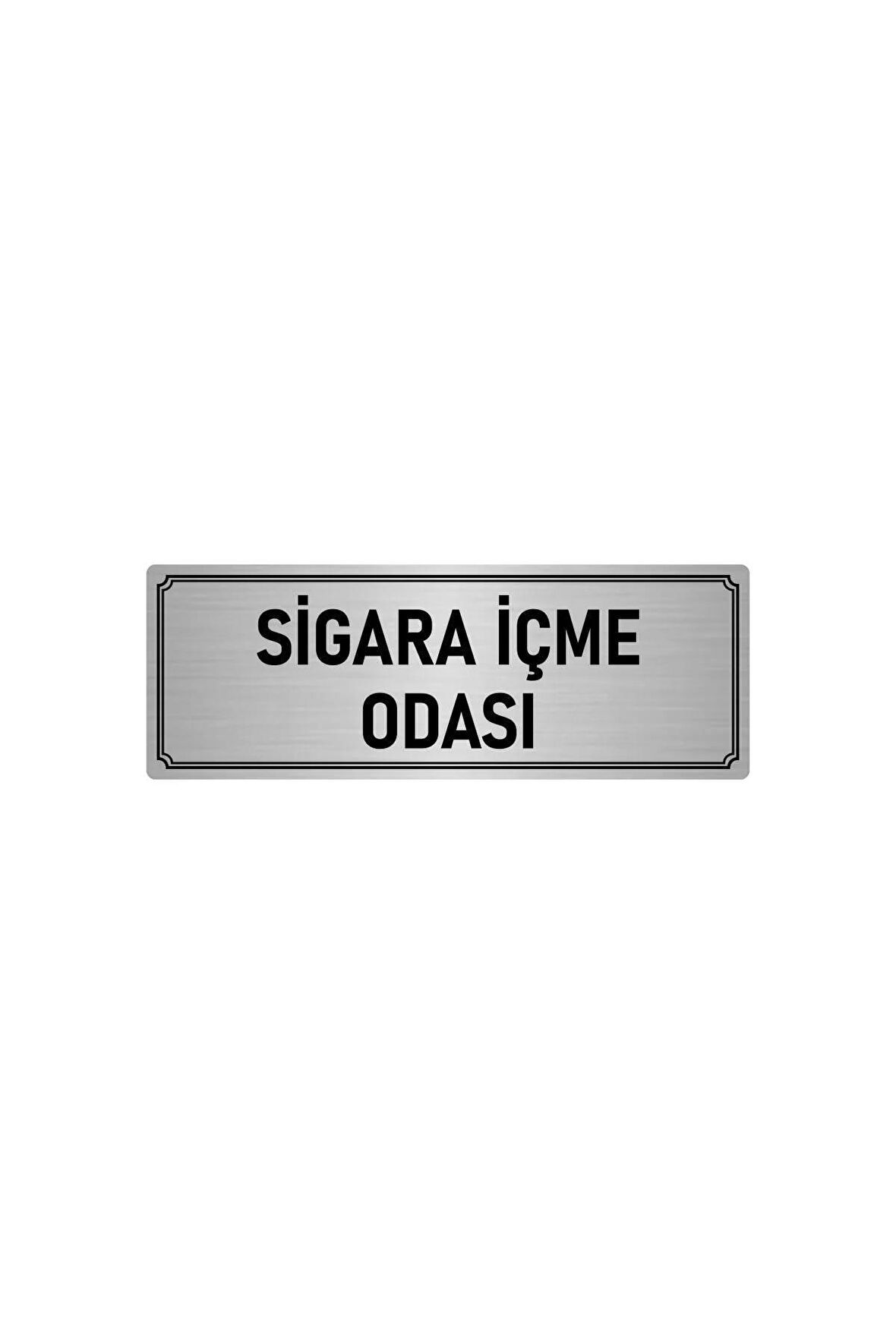 Metal Yönlendirme Levhası, Departman Kapı Isimliği Sigara Içme Odası 5x20 Cm Gümüş Renk