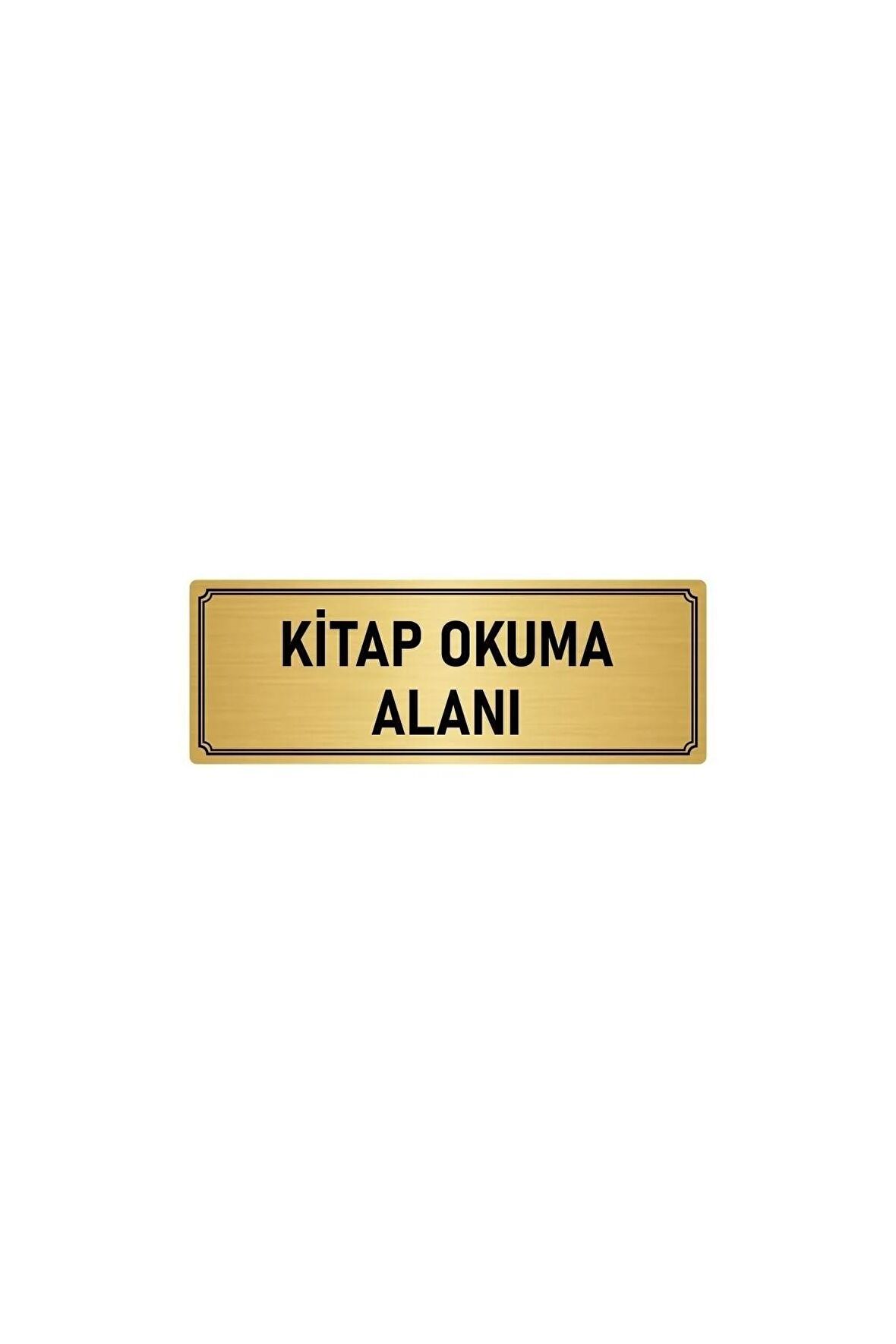 Metal Yönlendirme Levhası, Departman Kapı Isimliği Kitap Okuma Alanı 5x20 Cm Altın Renk
