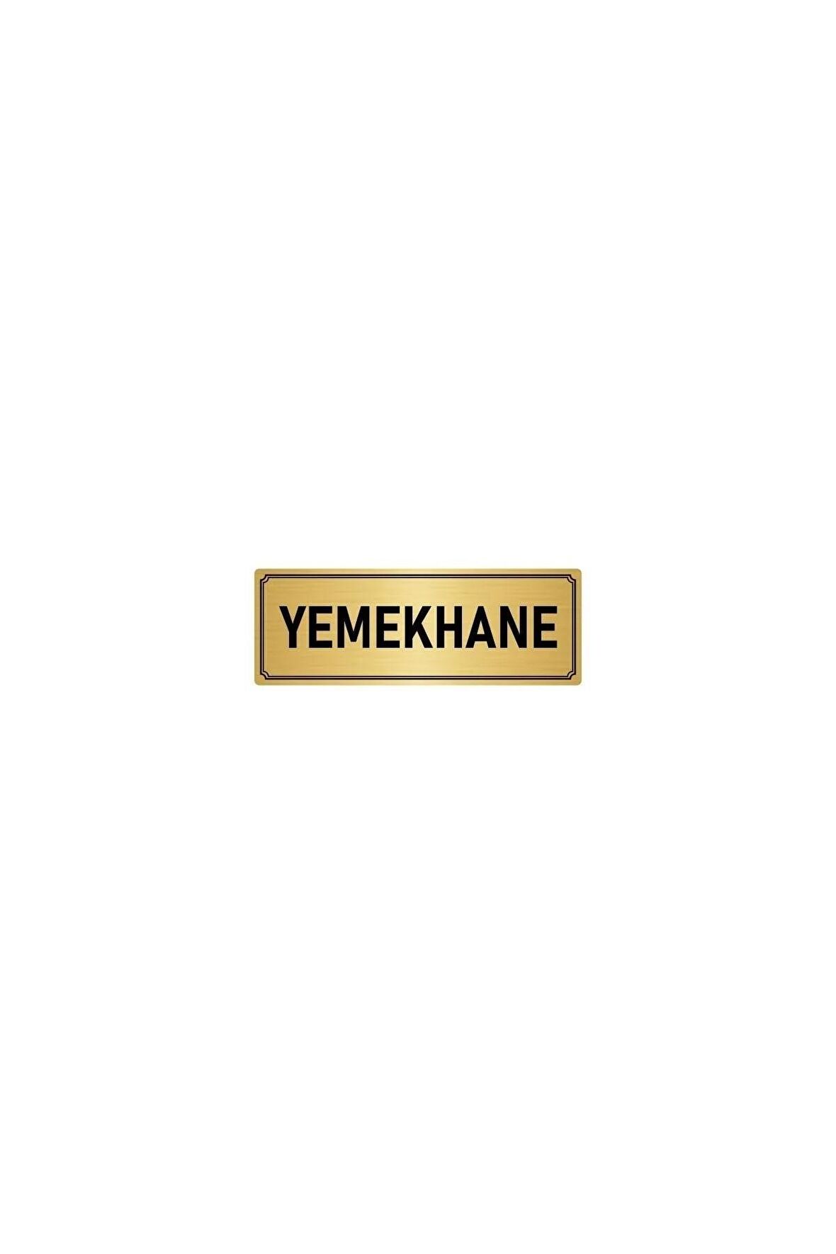 Metal Yönlendirme Levhası, Departman Kapı Isimliği Yemekhane 5x20 Cm Altın Renk