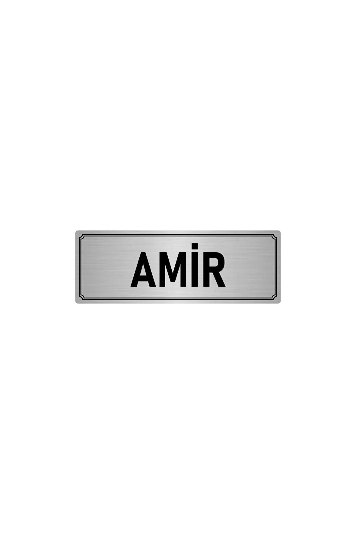 Metal Yönlendirme Levhası, Departman Kapı Isimliği Amir 5x20 Cm Gümüş Renk