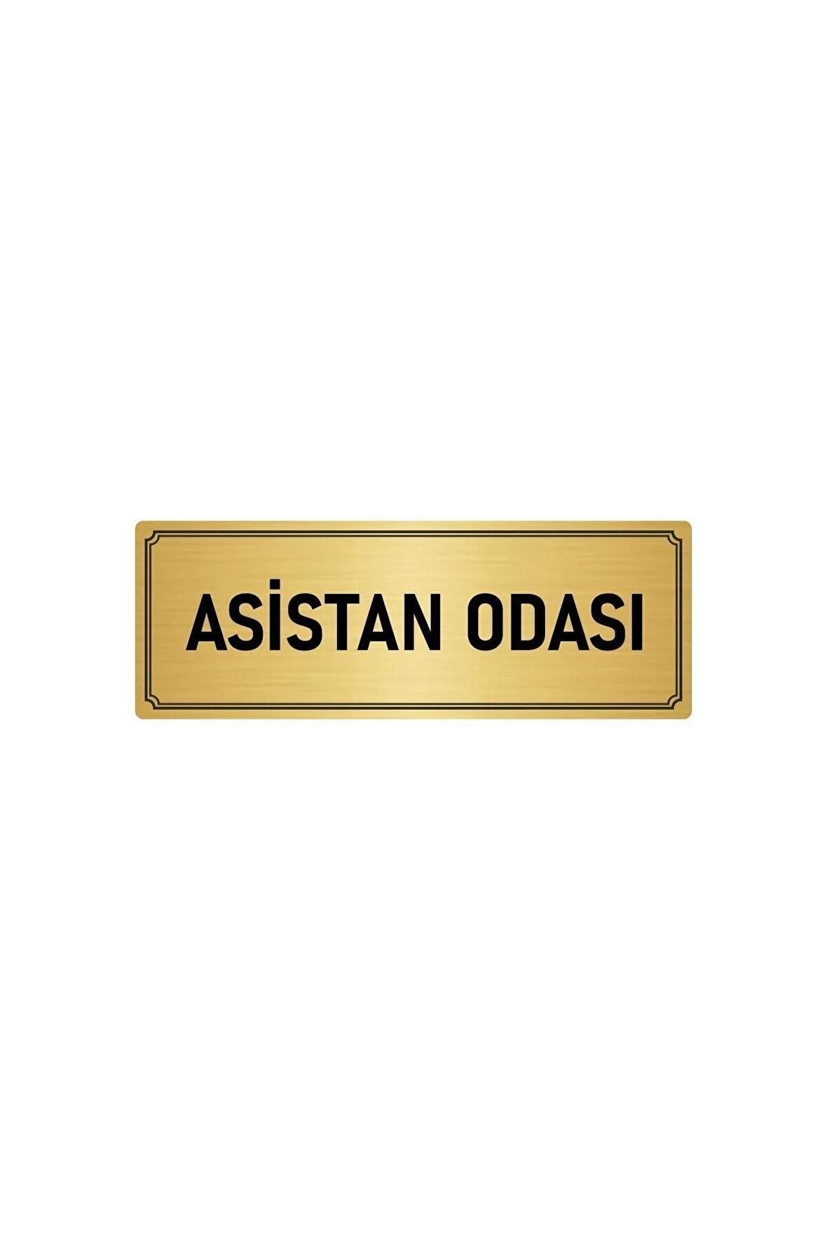 Metal Yönlendirme Levhası, Departman Kapı Isimliği Asistan Odası 5x20 Cm Altın Renk