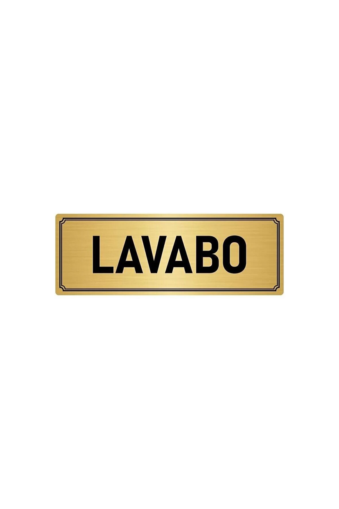 Metal Yönlendirme Levhası, Departman Kapı Isimliği Lavabo 7x20 Cm Altın Renk