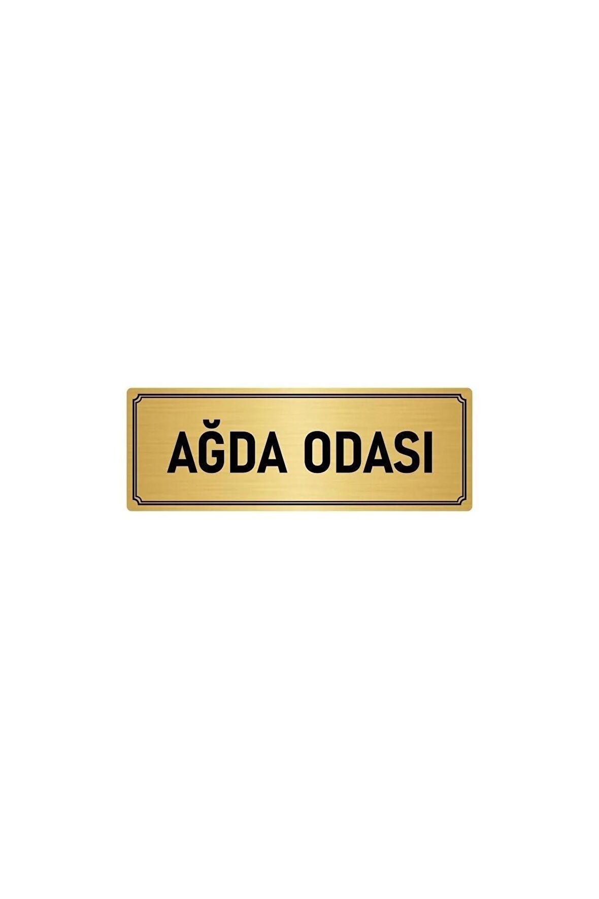 Metal Yönlendirme Levhası, Departman Kapı Isimliği Ağda Odası 5x20 Cm Altın Renk