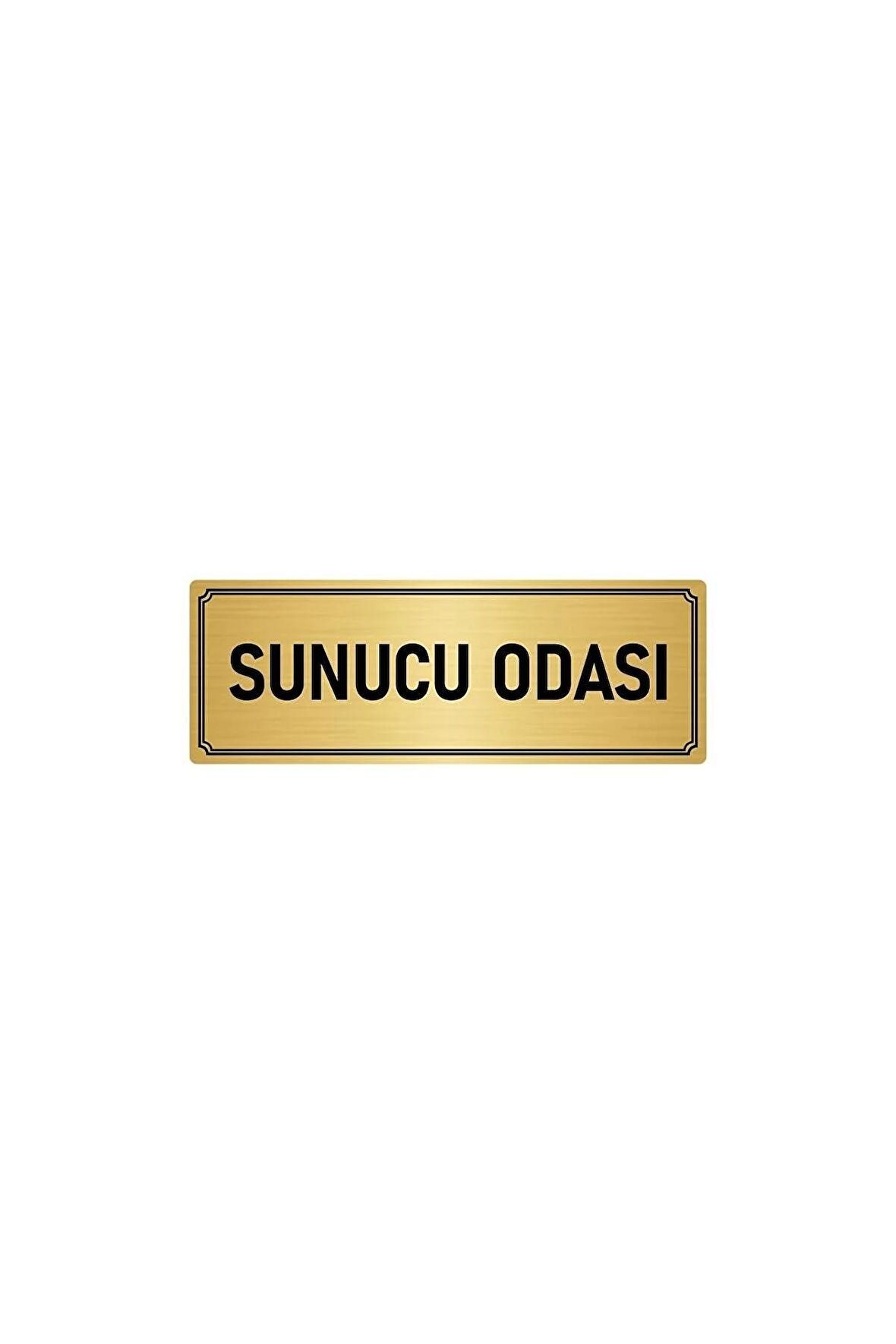 Metal Yönlendirme Levhası, Departman Kapı Isimliği Sunucu Odası 5x20 Cm Altın Renk