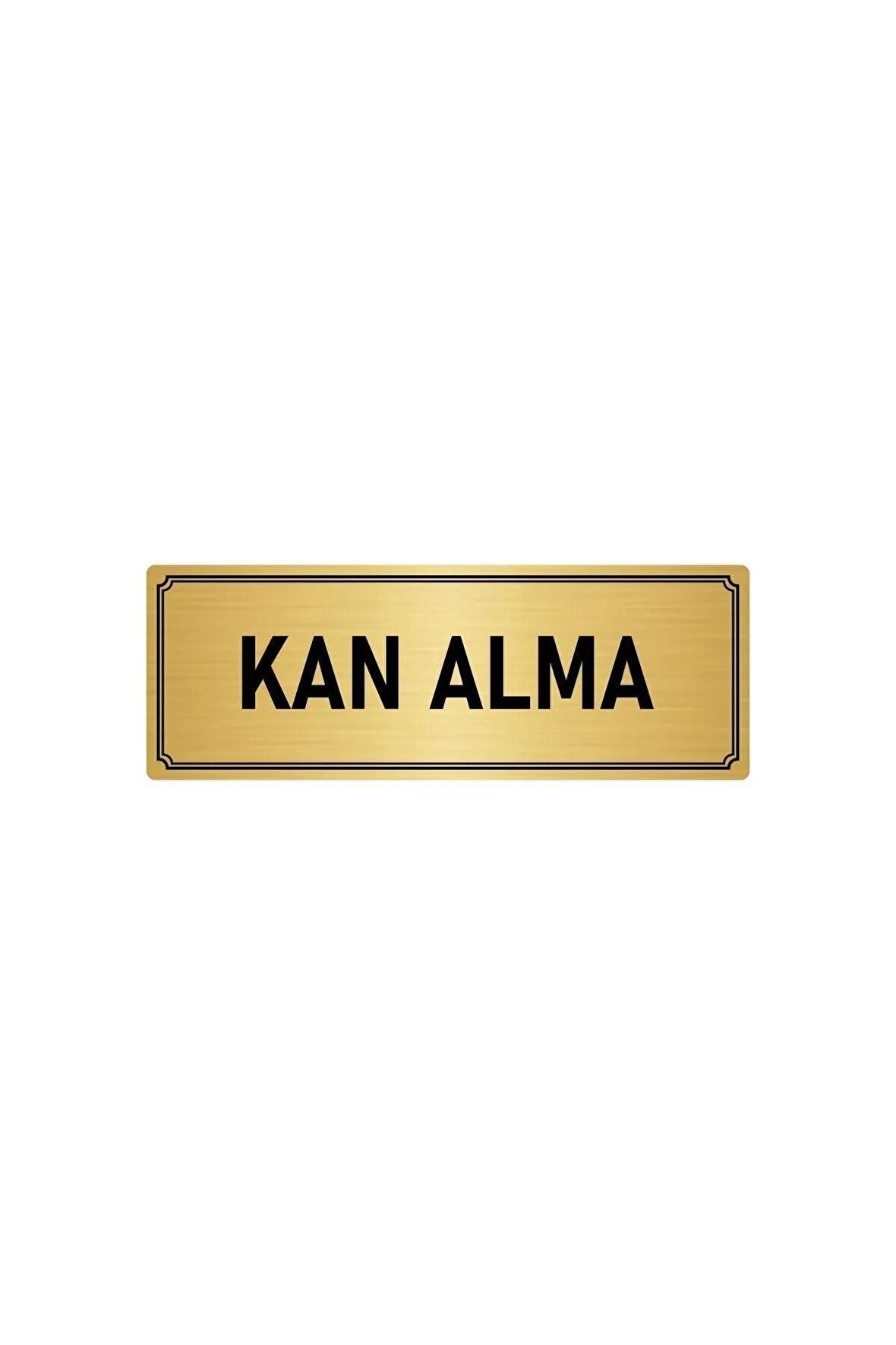 Metal Yönlendirme Levhası, Departman Kapı Isimliği Kan Alma 5x20 Cm Altın Renk
