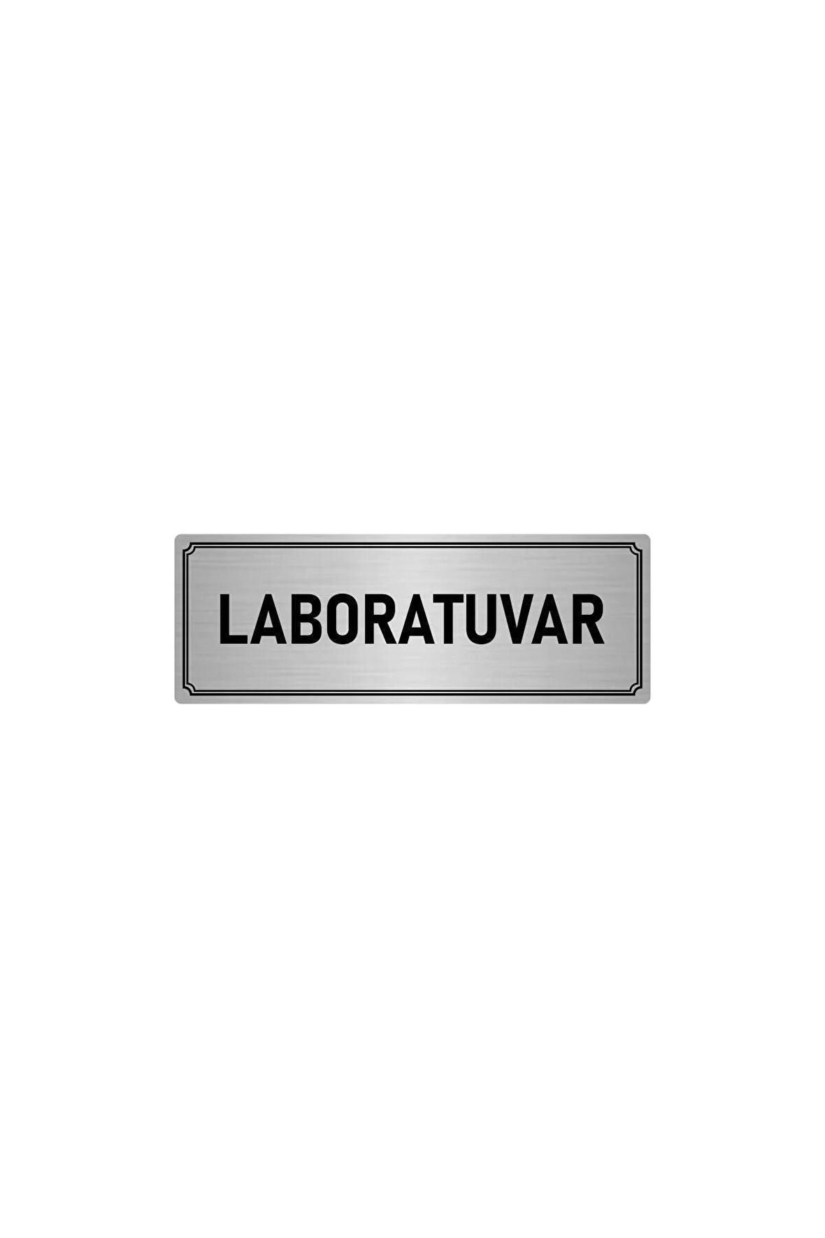 Metal Yönlendirme Levhası, Departman Kapı Isimliği Laboratuvar 5x20 Cm Gümüş Renk