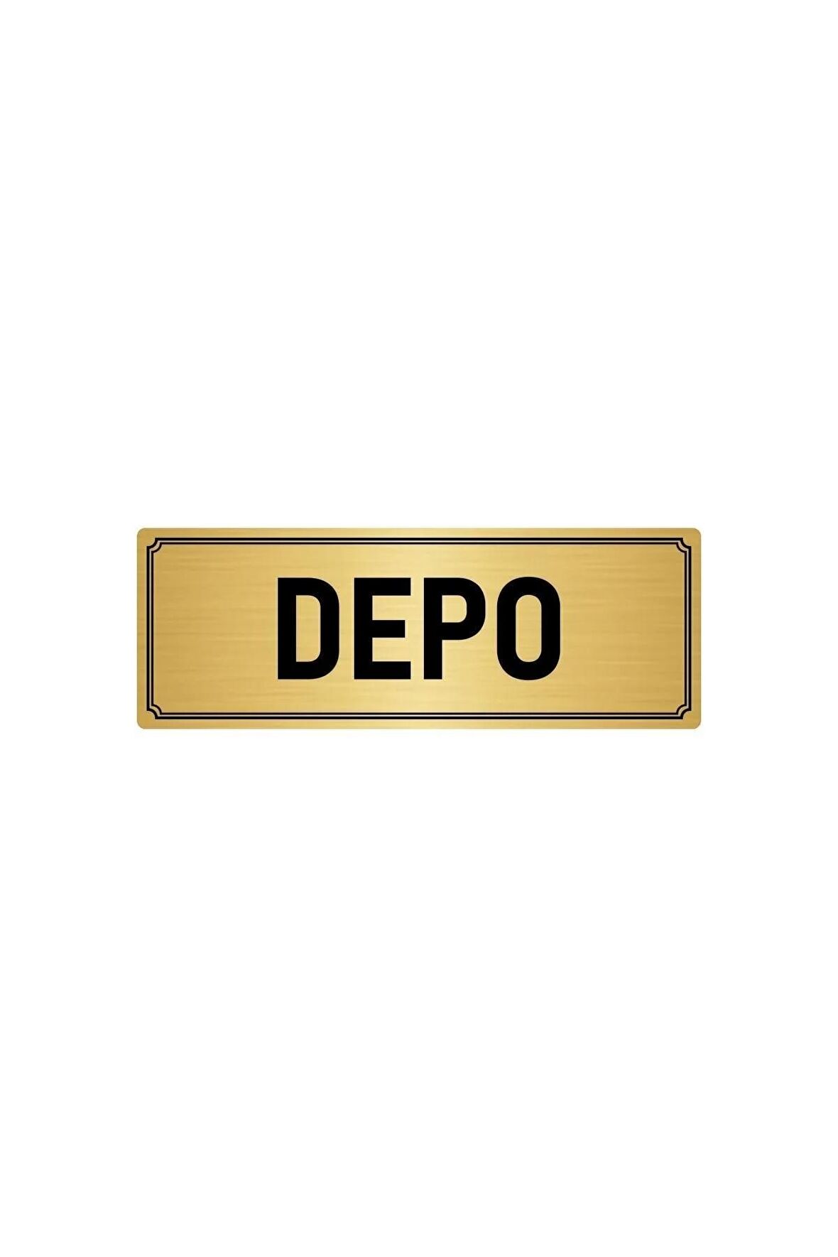 Metal Yönlendirme Levhası, Departman Kapı Isimliği Depo 5x20 Cm Altın Renk