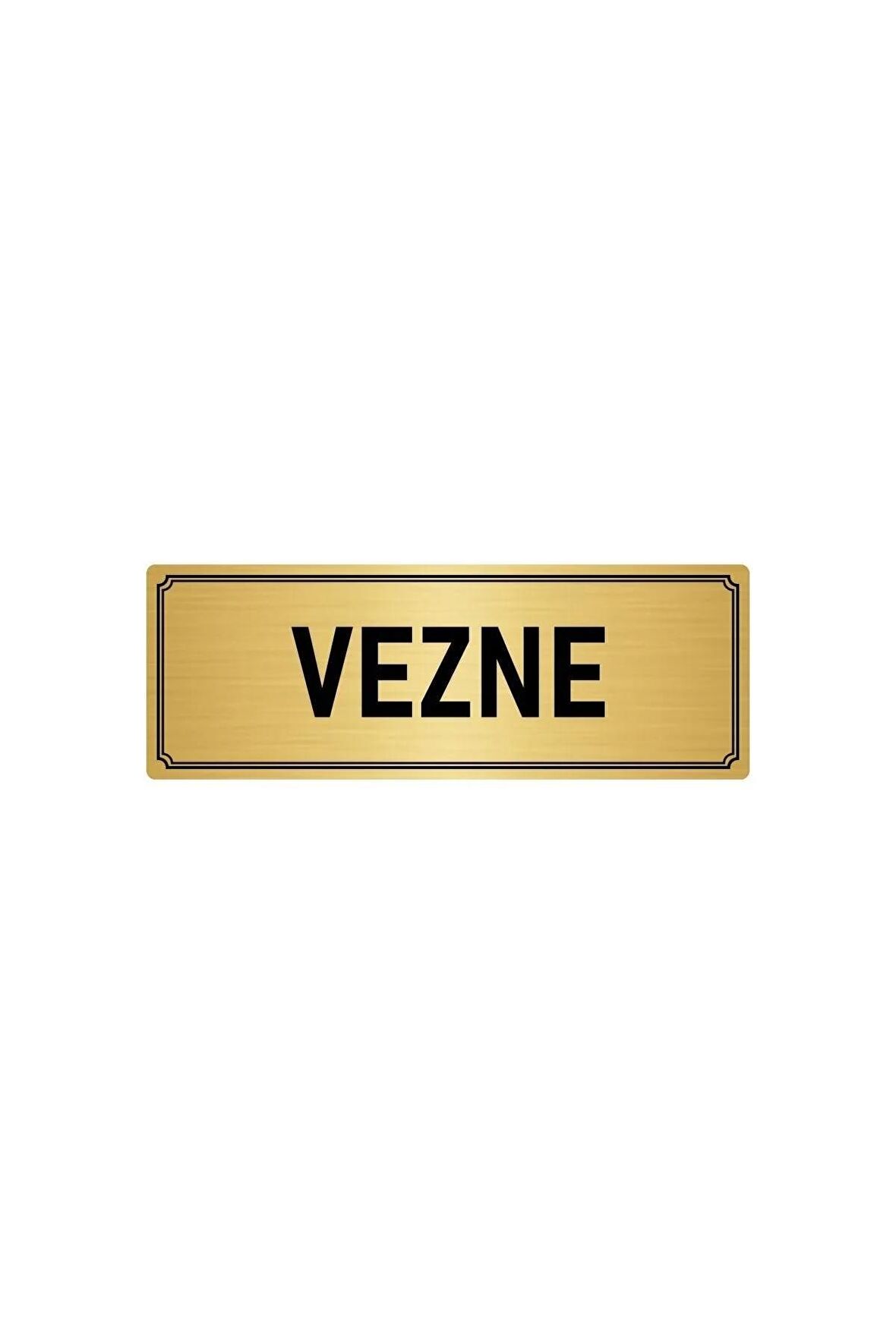 Metal Yönlendirme Levhası, Departman Kapı Isimliği Vezne 7x20 Cm Altın Renk