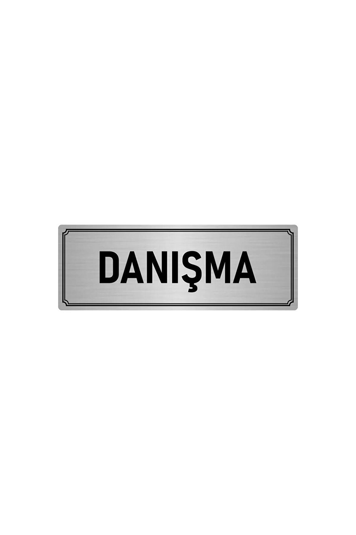 Metal Yönlendirme Levhası, Departman Kapı Isimliği Danışma 5x20 Cm Gümüş Renk