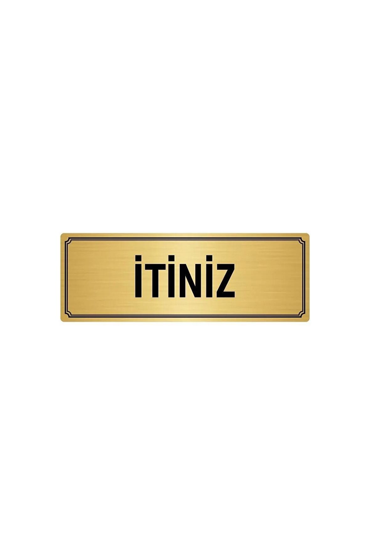 Metal Yönlendirme Levhası, Departman Kapı Isimliği Itiniz 5x20 Cm Altın Renk