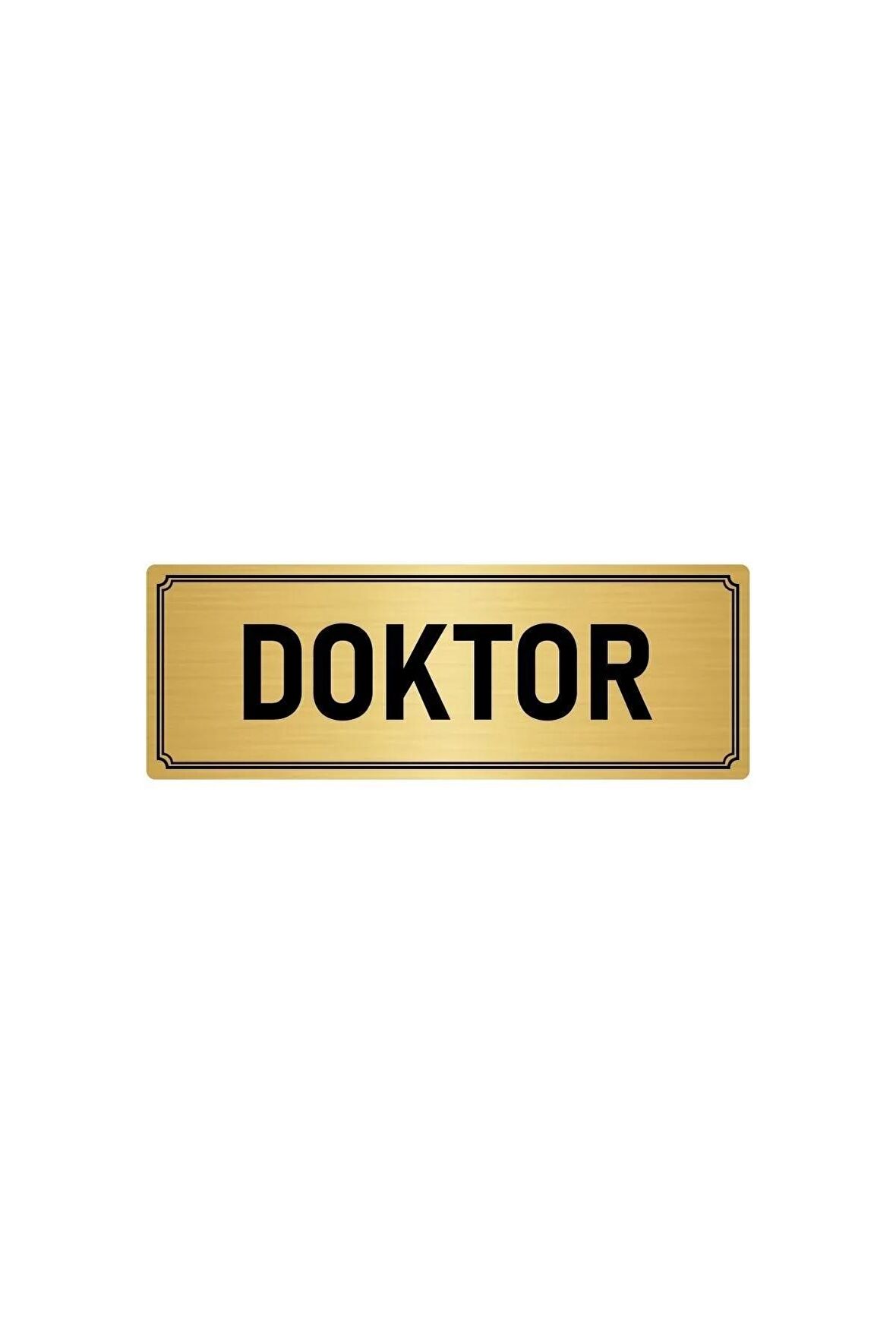Metal Yönlendirme Levhası, Departman Kapı Isimliği Doktor 7x20 Cm Altın Renk