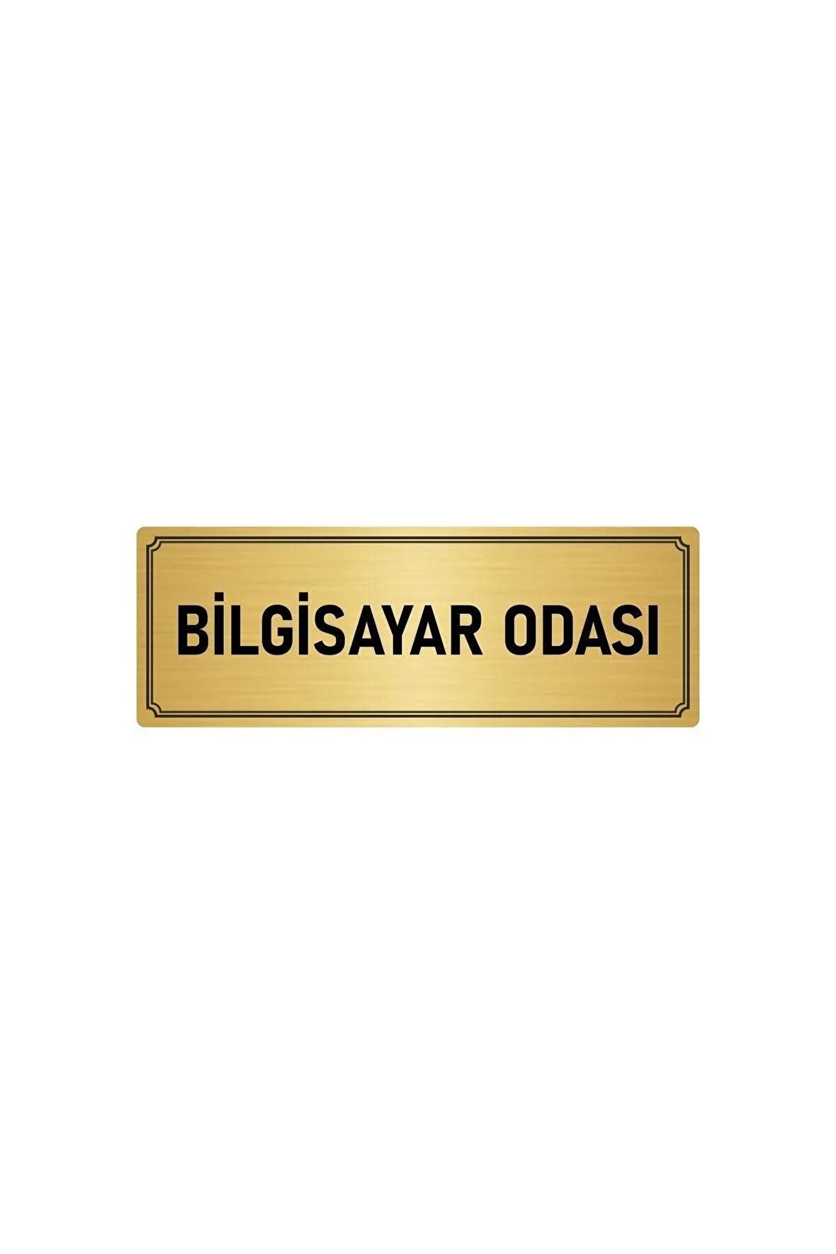 Metal Yönlendirme Levhası, Departman Kapı Isimliği Bilgisayar Odası 5x20 Cm Altın Renk