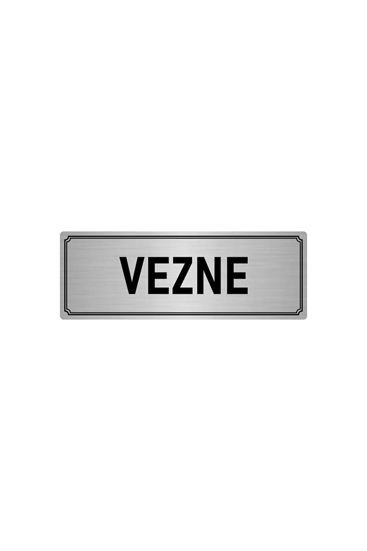 Metal Yönlendirme Levhası, Departman Kapı Isimliği Vezne 5x20 Cm Gümüş Renk